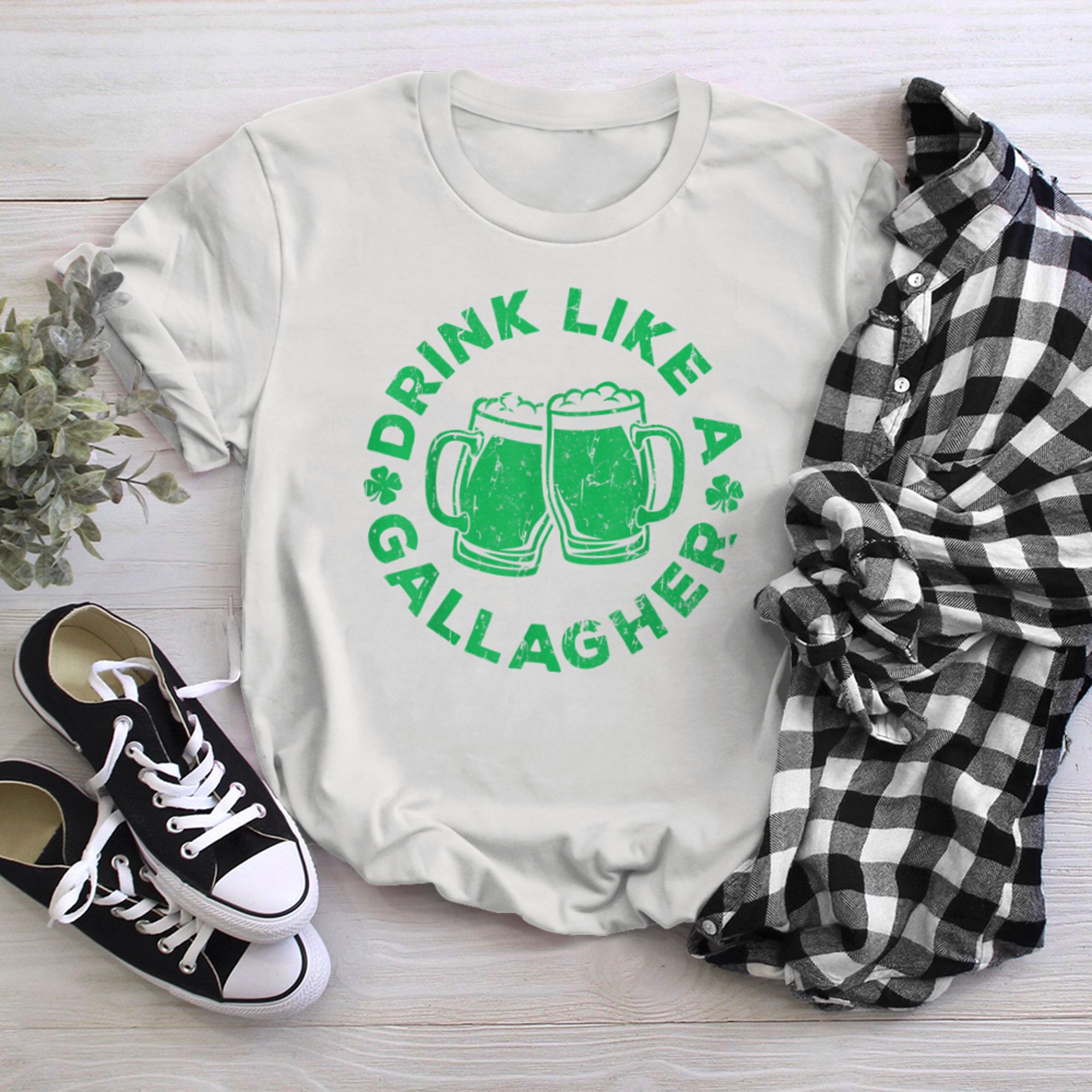 Drink Like A Gallagher T-Shirt Saint Patrick Day Shirt t-shirt White