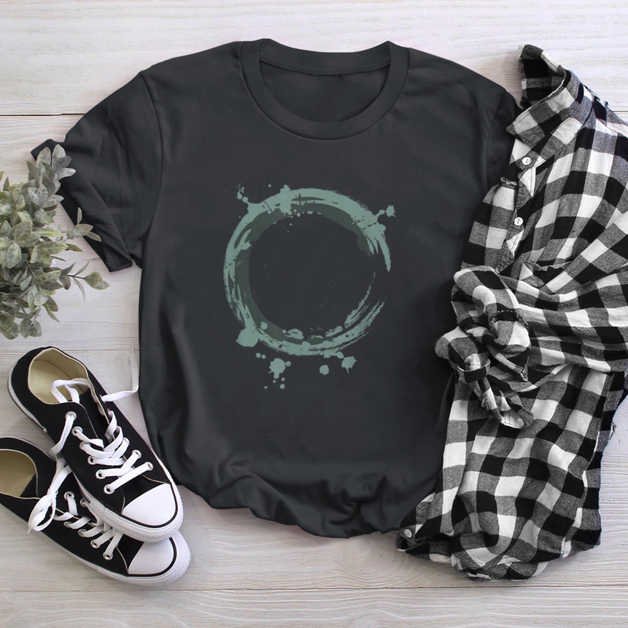 Enso Circle - Zen Circle - Buddhism Yoga Spiritual Karma t-shirt black