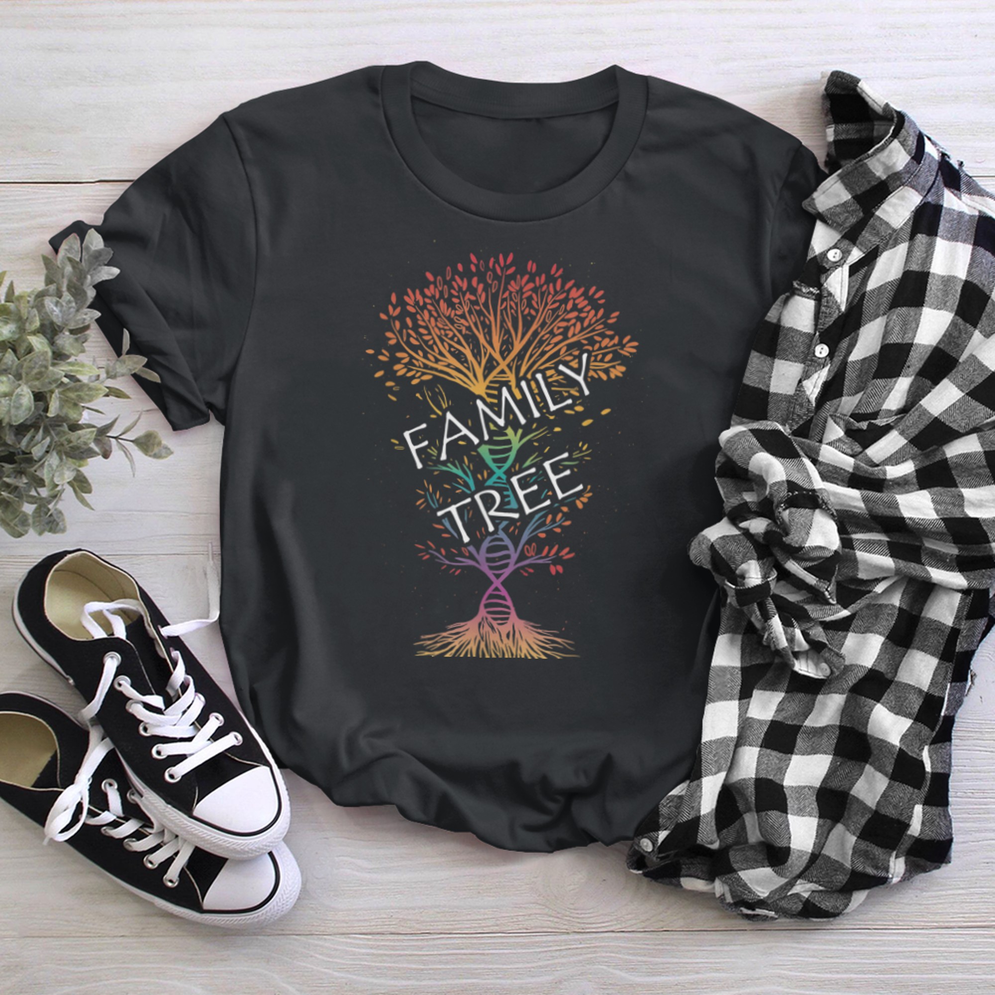 Family Tree DNA Science Life History Genetics t-shirt black