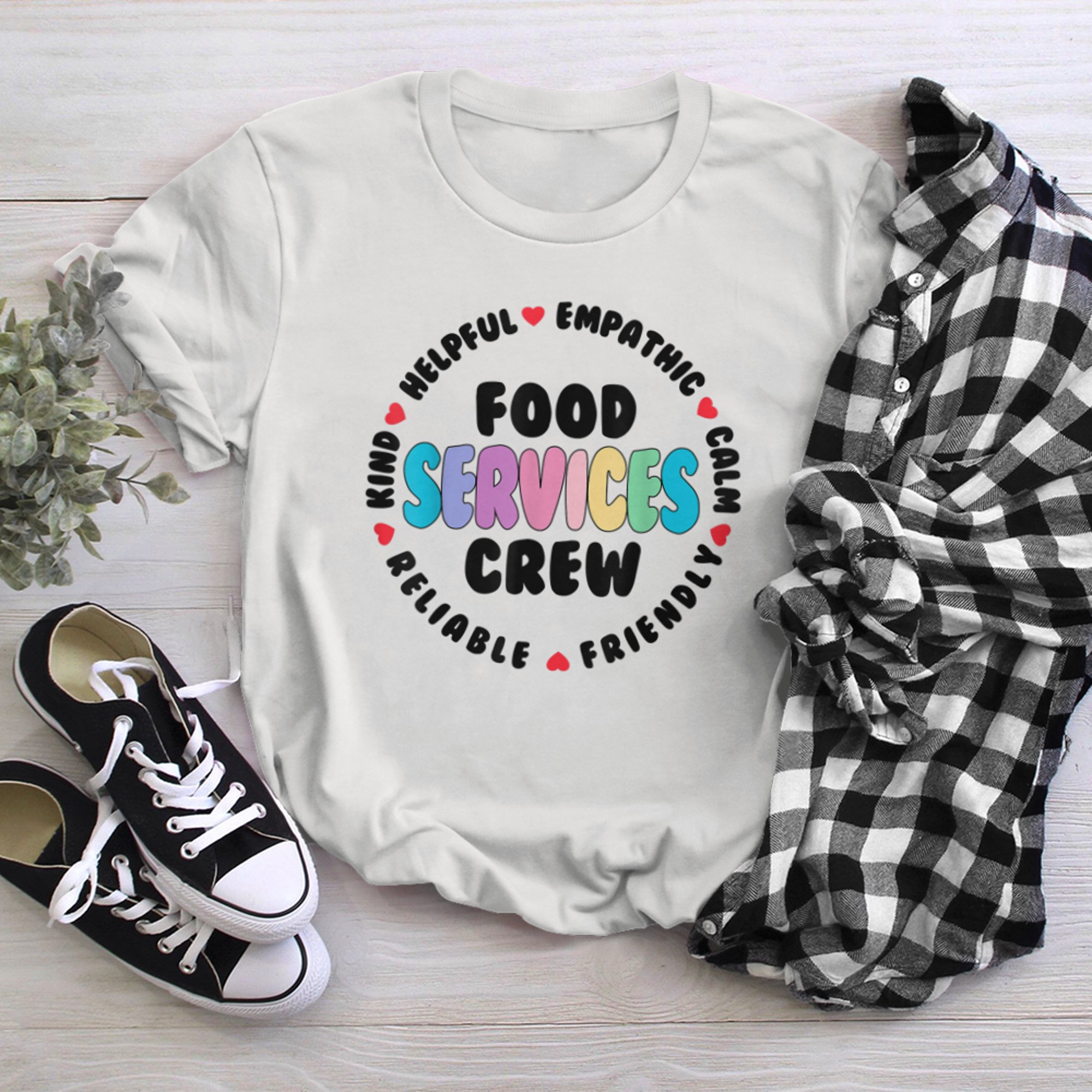 Food Services Crew Cafeteria Crew Helper School Admin Squad (2) t-shirt White