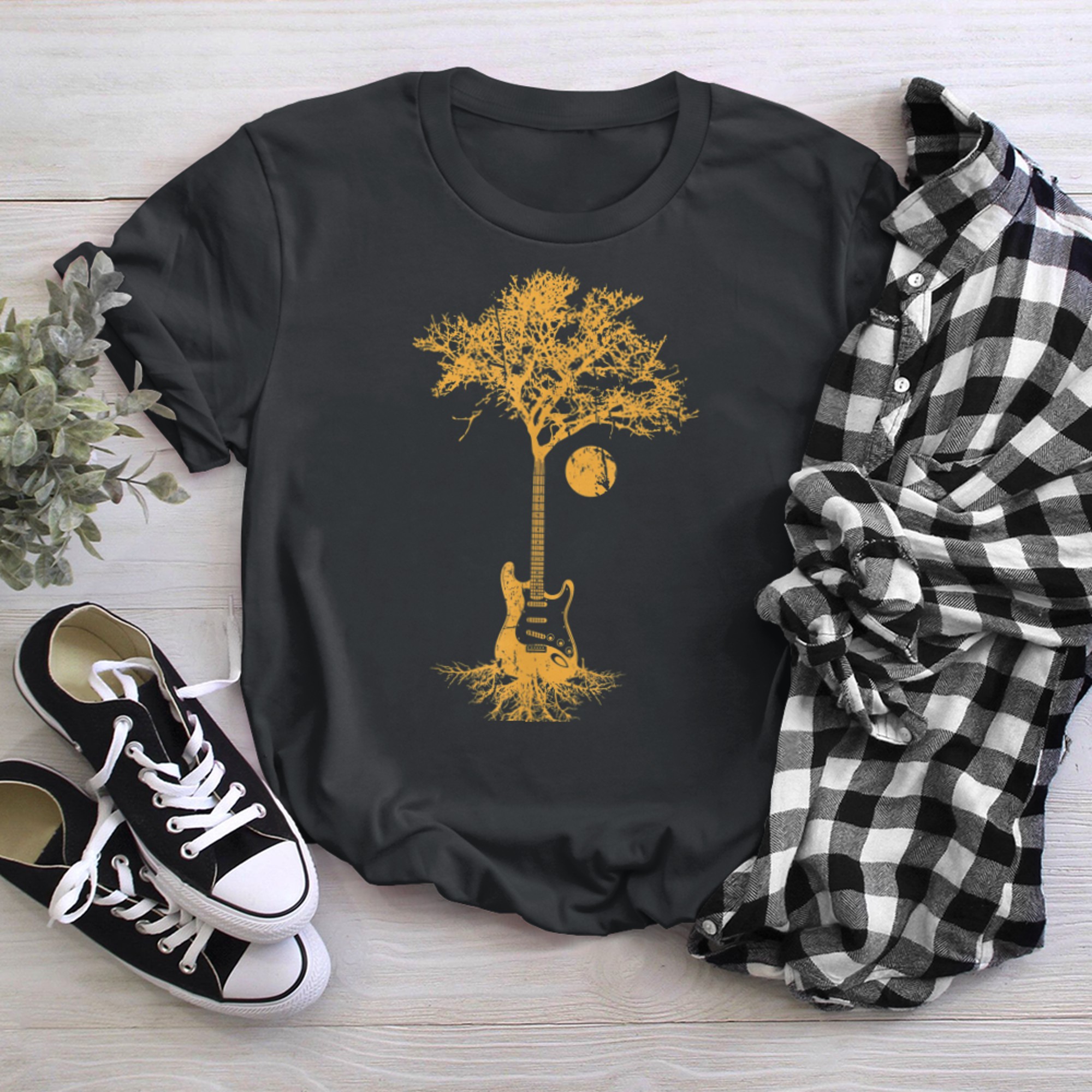 Guitar Shirt, Guitarists Tree of Life t-shirt black