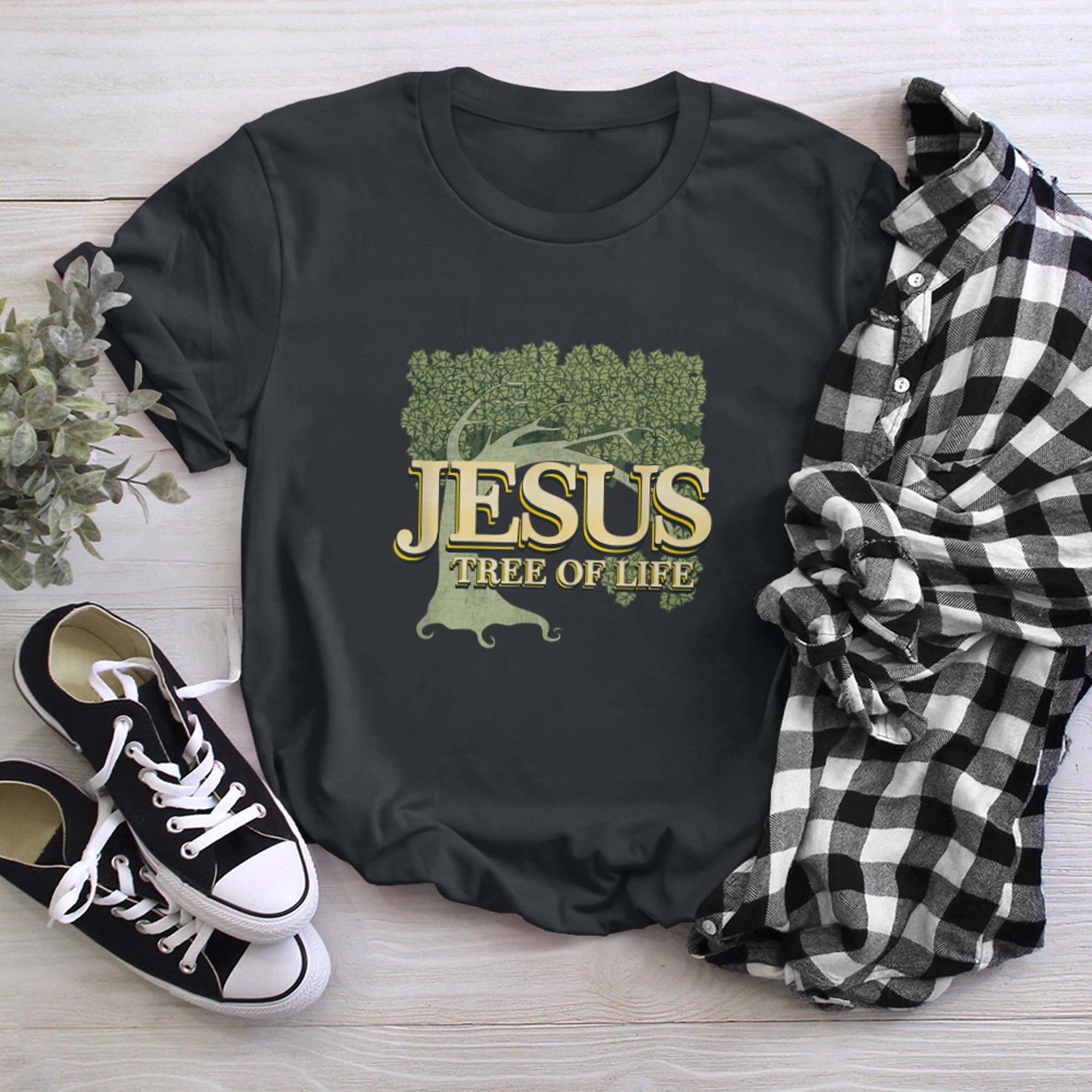 Jesus Tree Of Life, Christian Healing Prayer t-shirt black