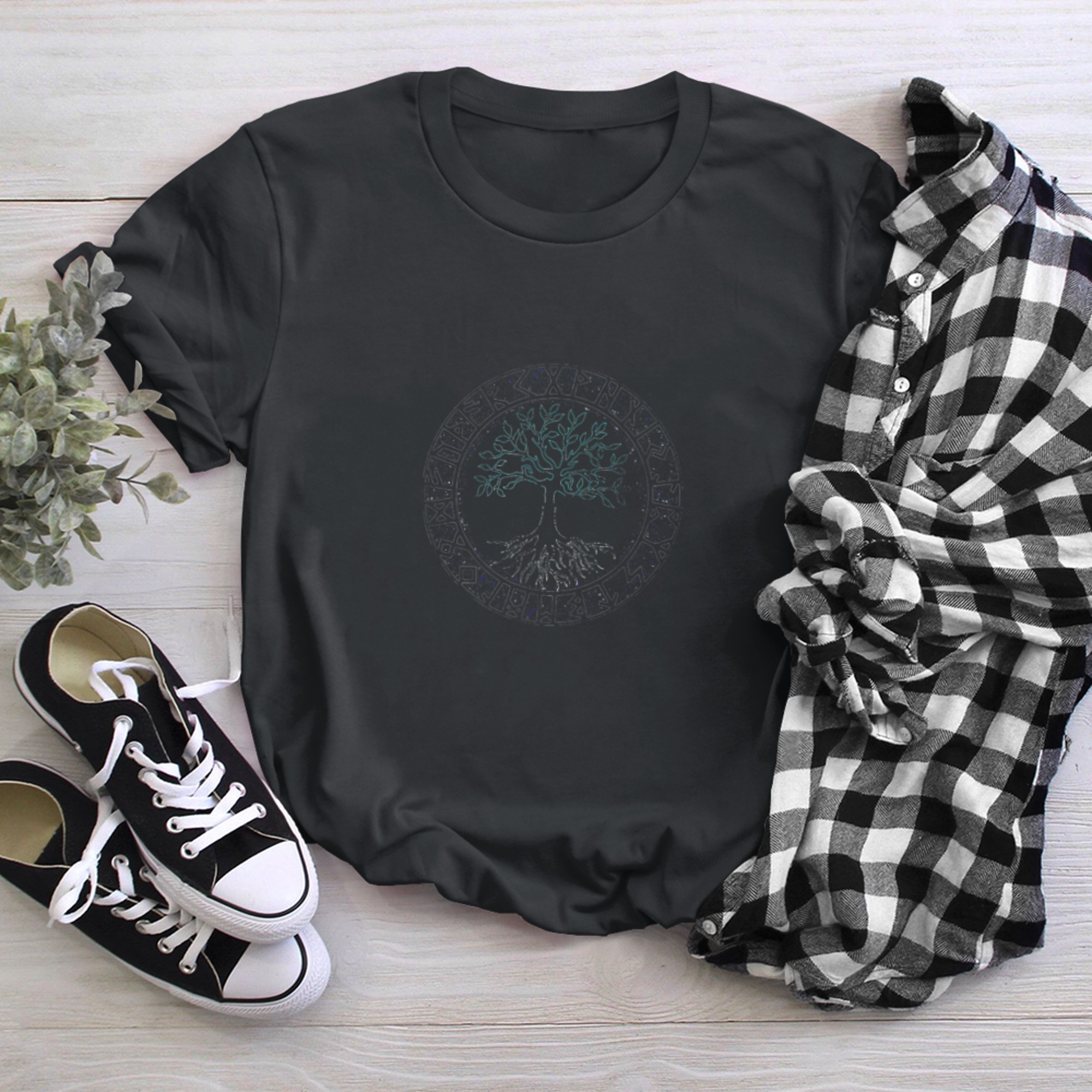 keltischer Lebensbaum Schutzrune Tree of Life t-shirt black