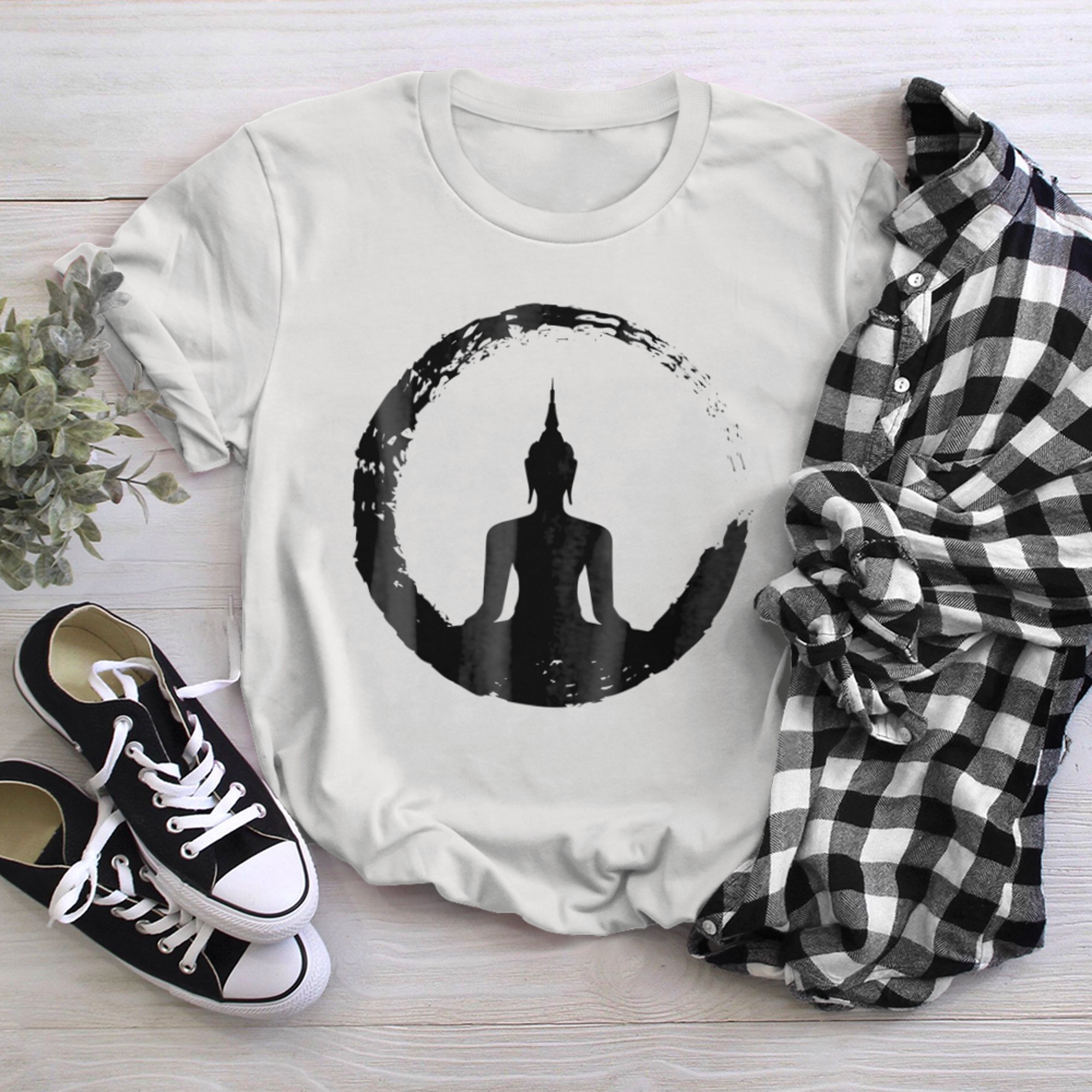 Meditating Buddha Meditation Yoga Lover Yoga Teacher t-shirt white