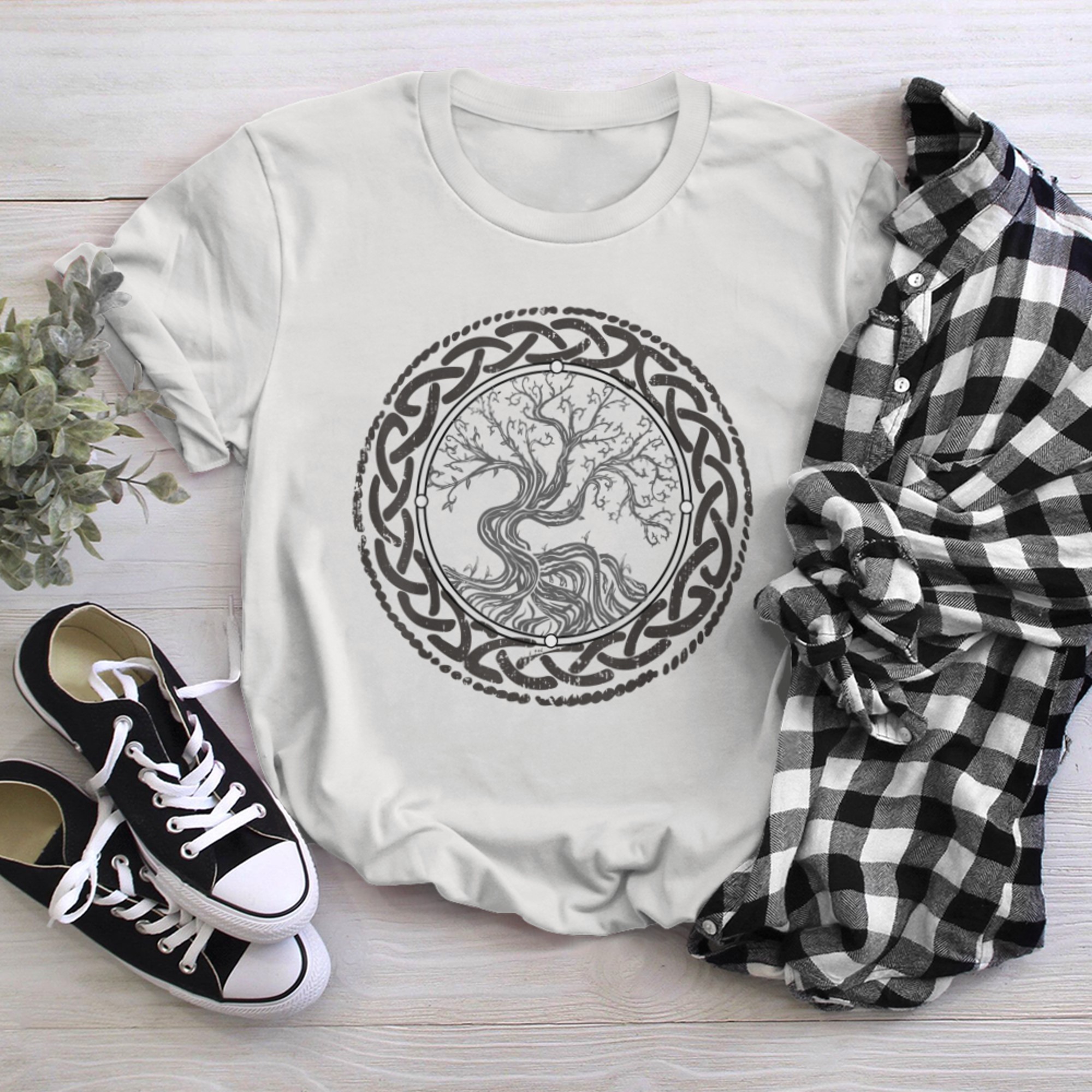 Nordic Mythology World tree Yggdrasil Norse Tree Of Life t-shirt white