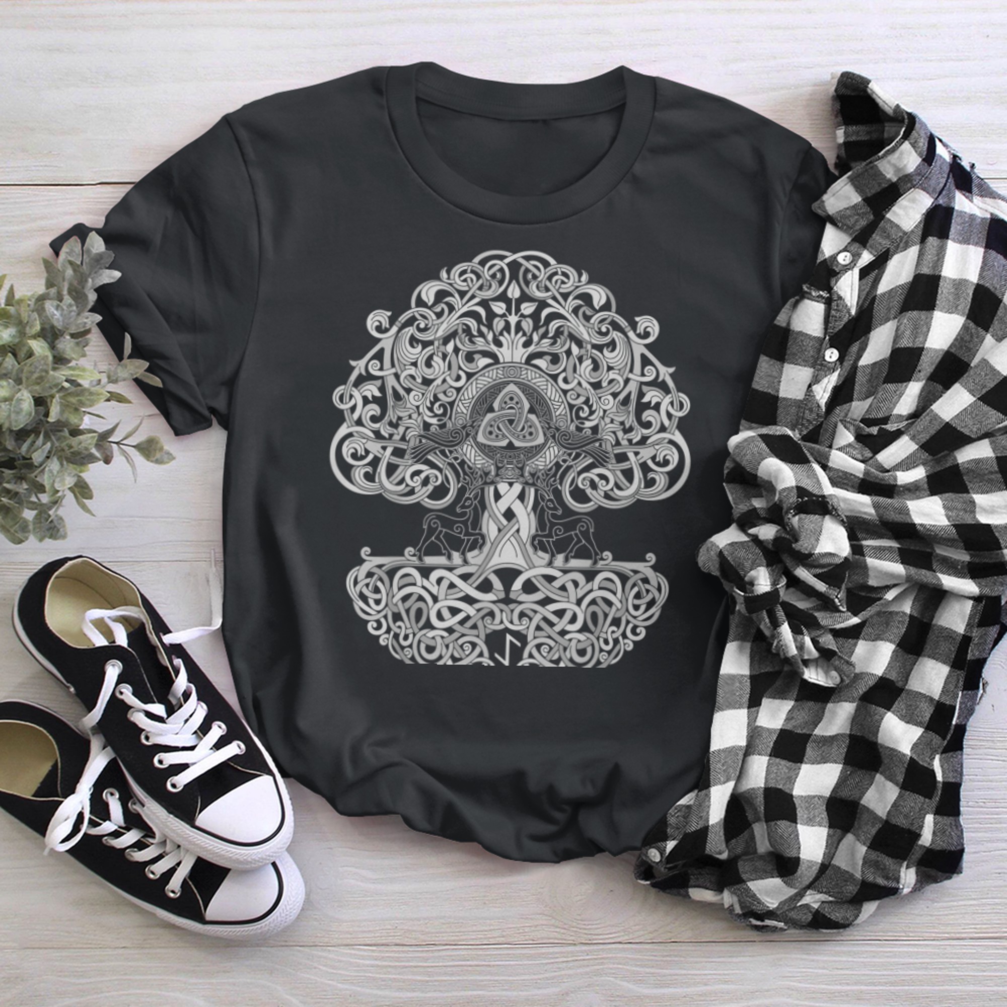 Nordic Yggdrasil Viking Tree of Life Norse Mythology t-shirt black