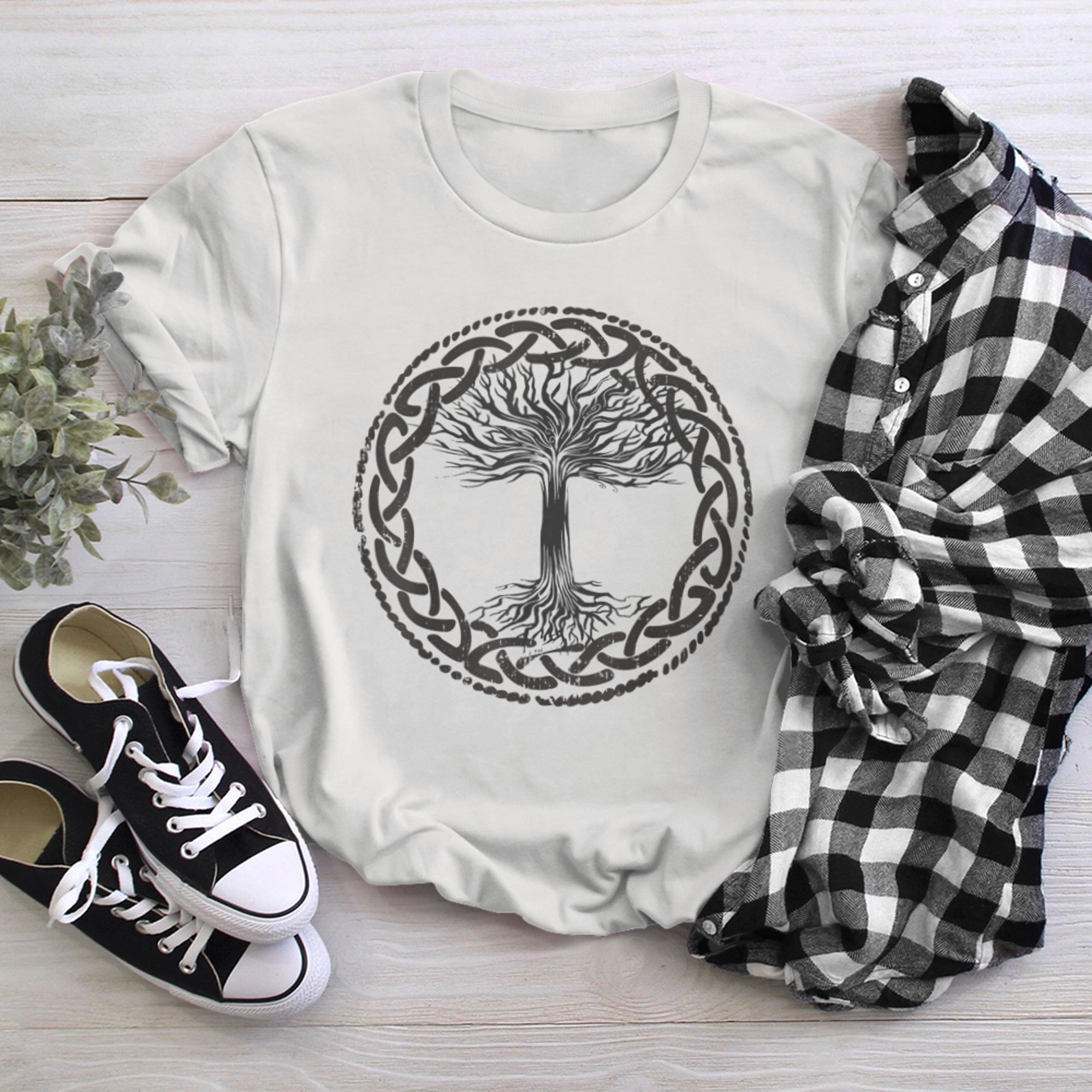 Norse Mythology World tree Yggdrasil Nordic Tree Of Life t-shirt white