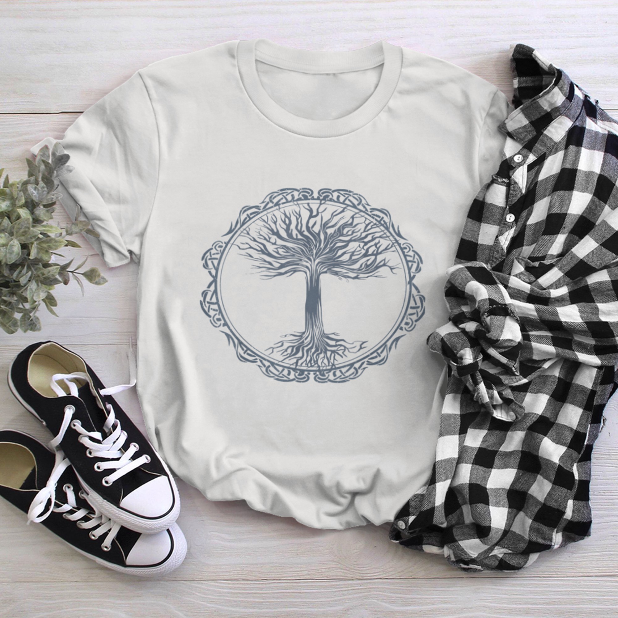 Norse Mythology World tree Yggdrasil Nordic Viking t-shirt white