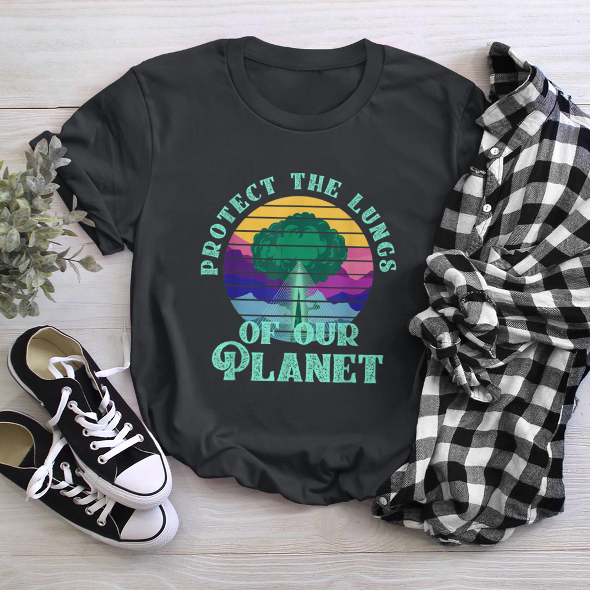 Protect The Lungs Of Our Planet - Tree Of Life -Mother Earth t-shirt black