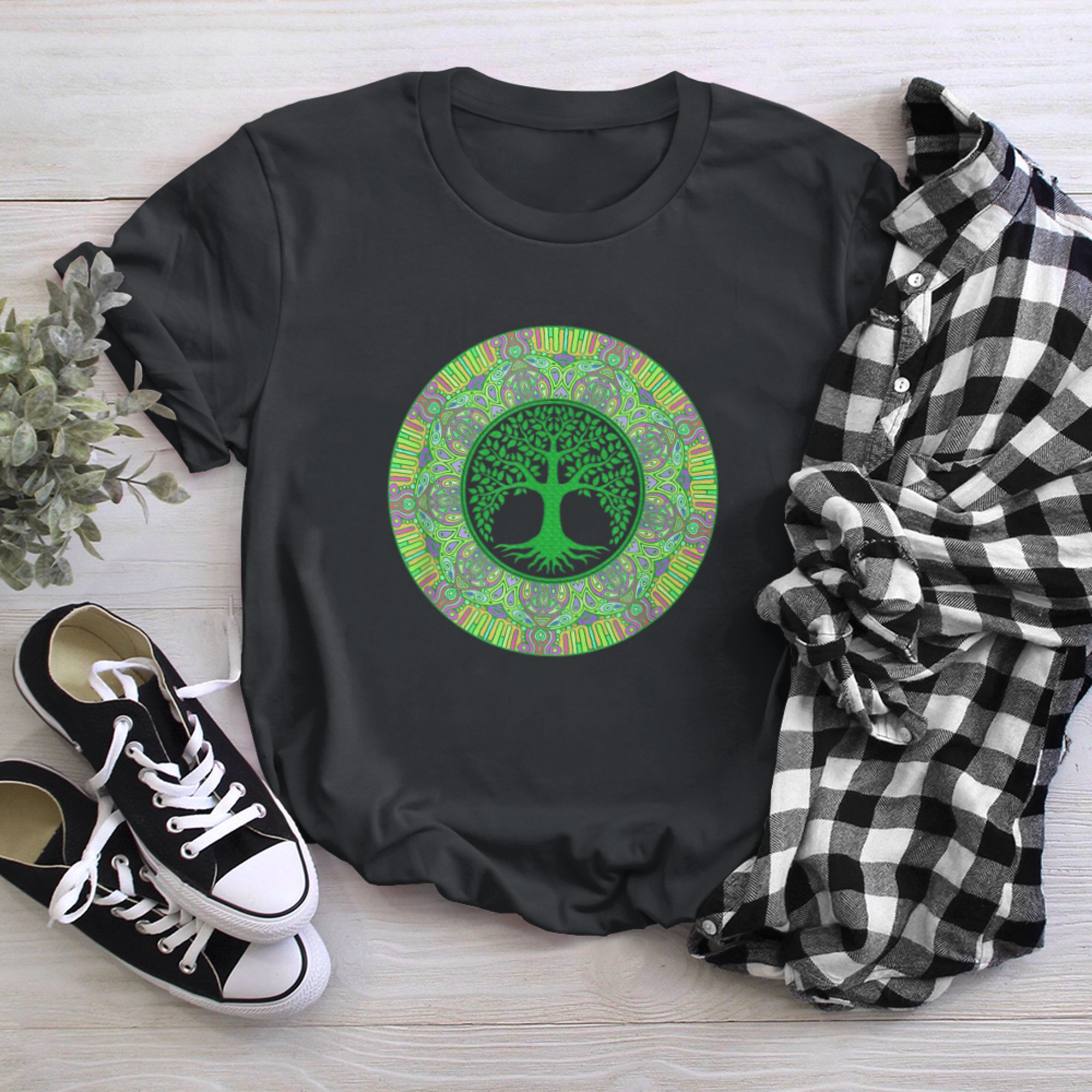 Spiritual Symbol - Tree Of Life - Mandala - Fan Fun t-shirt black