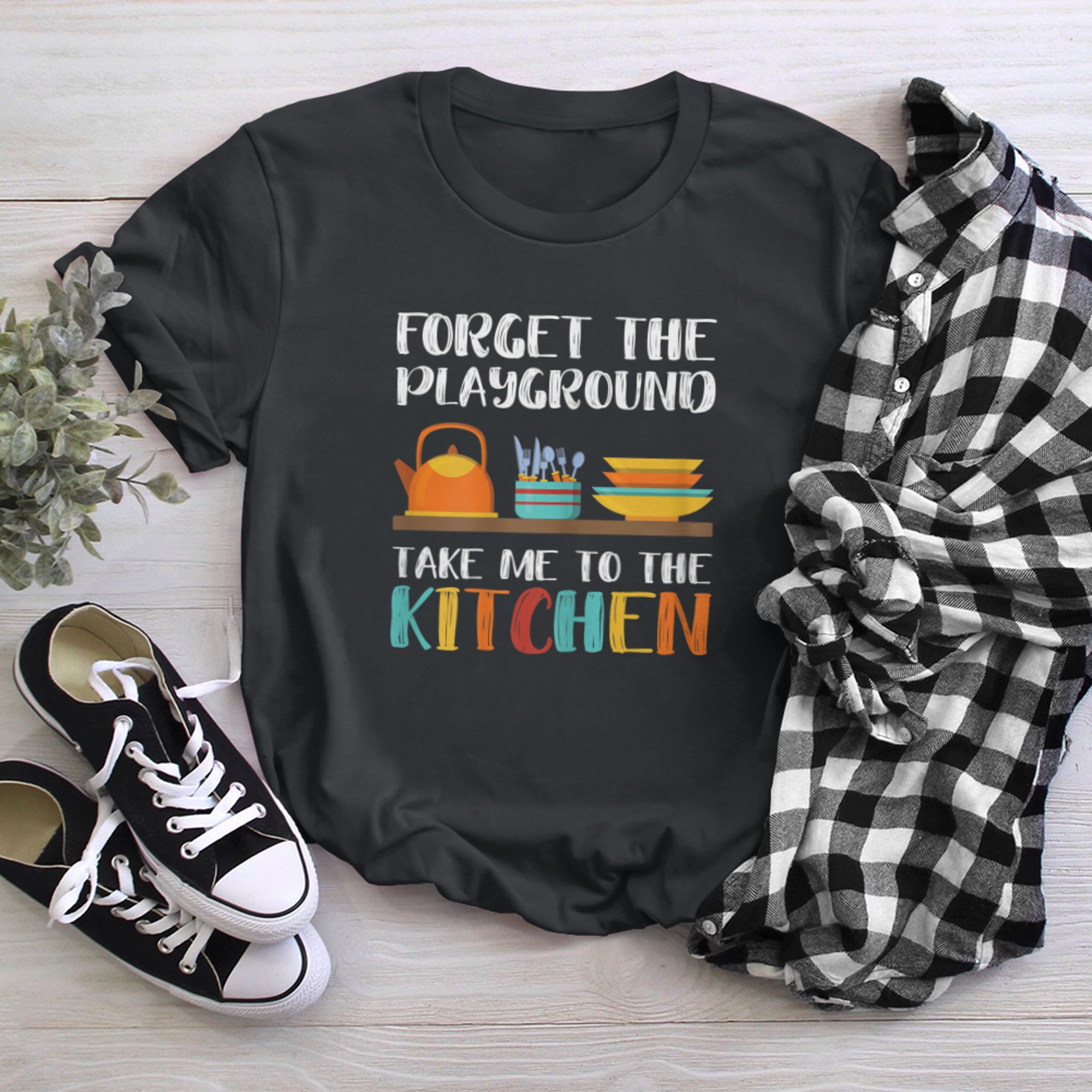 Womens Take me to the kitchen Lunch Lady Crew Cafeteria Worker t-shirt black