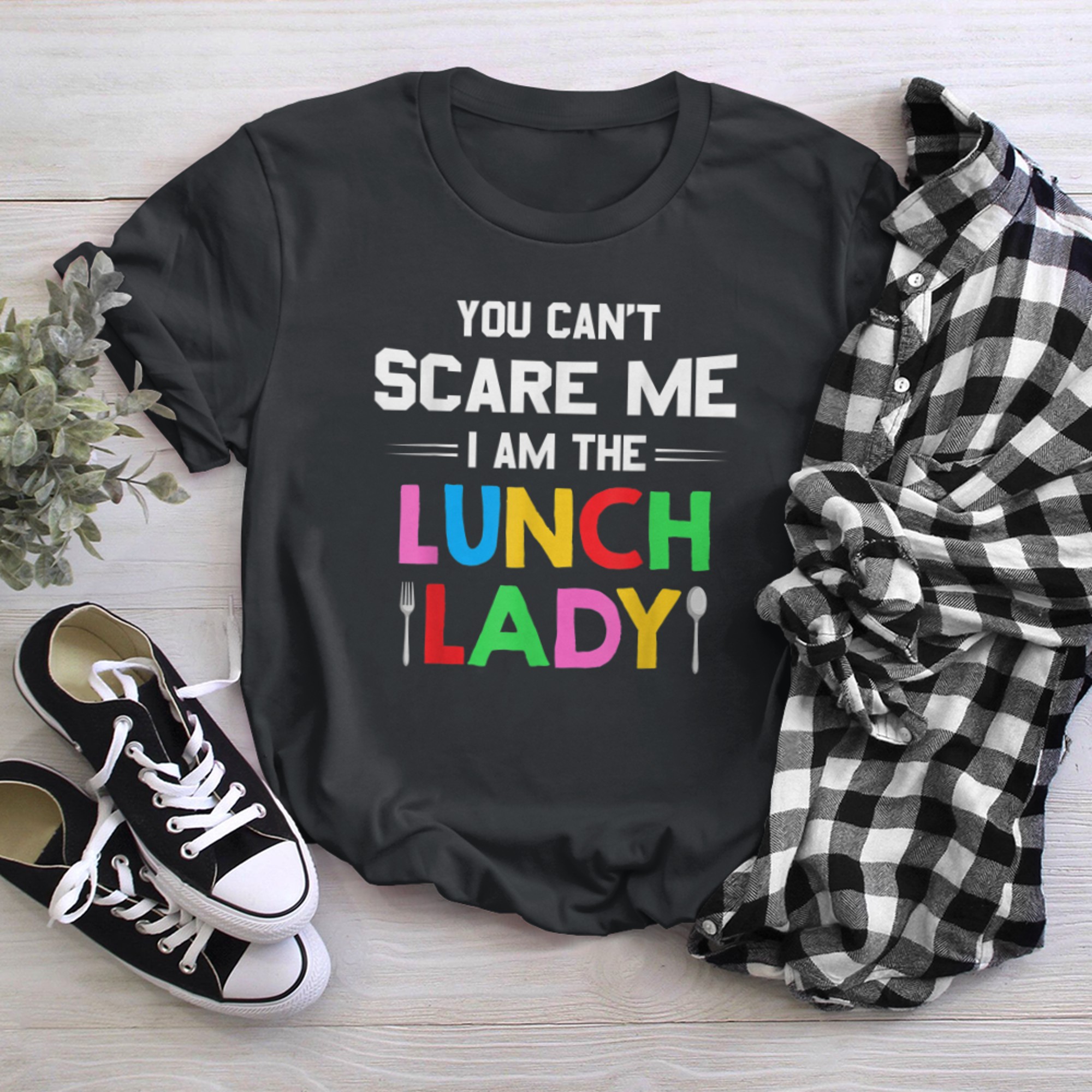 You Can't Scare Dinner Cafeteria Crew Life Lunch Lady t-shirt black