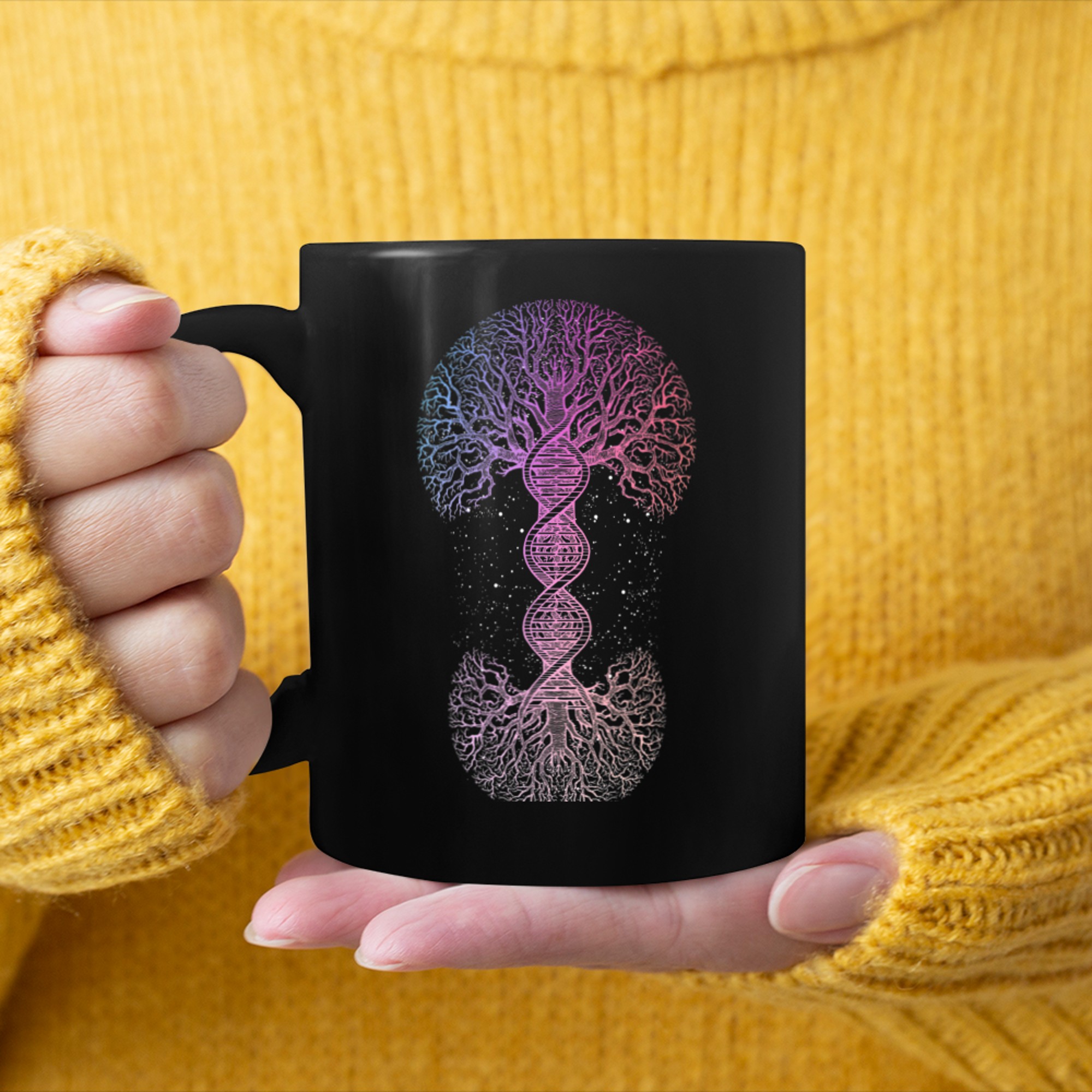 DNA Tree Of Life Science of Genetics Earth Day Genealogy (6) mug black