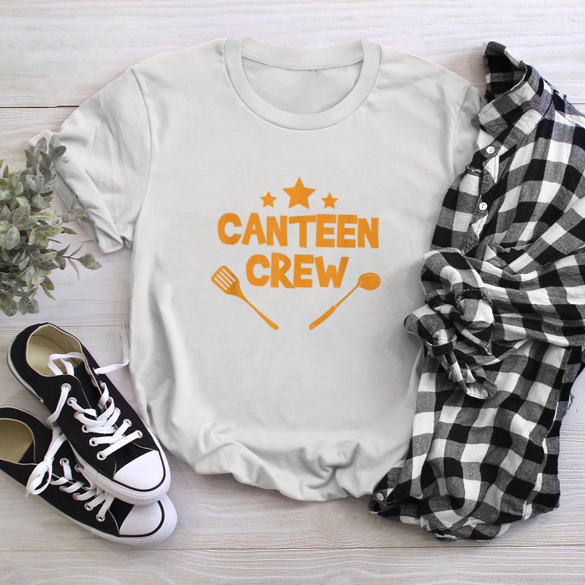 Funny Canteen Crew Cafeteria Food Service Location t-shirt White