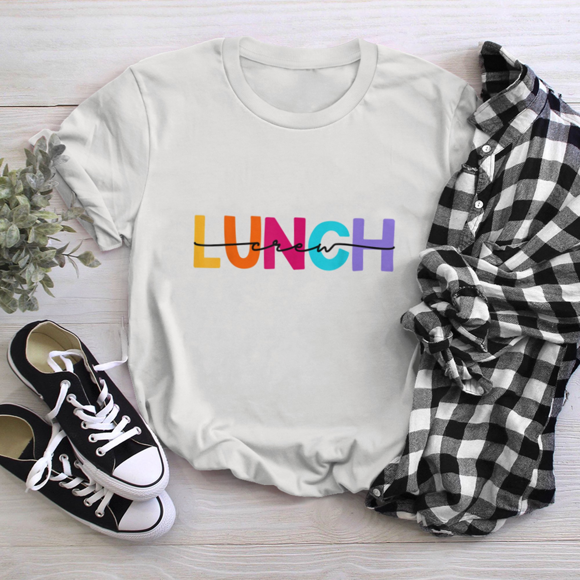 Lunch Crew Group Matching School Cafeteria Squad Spirit Day (4) t-shirt White