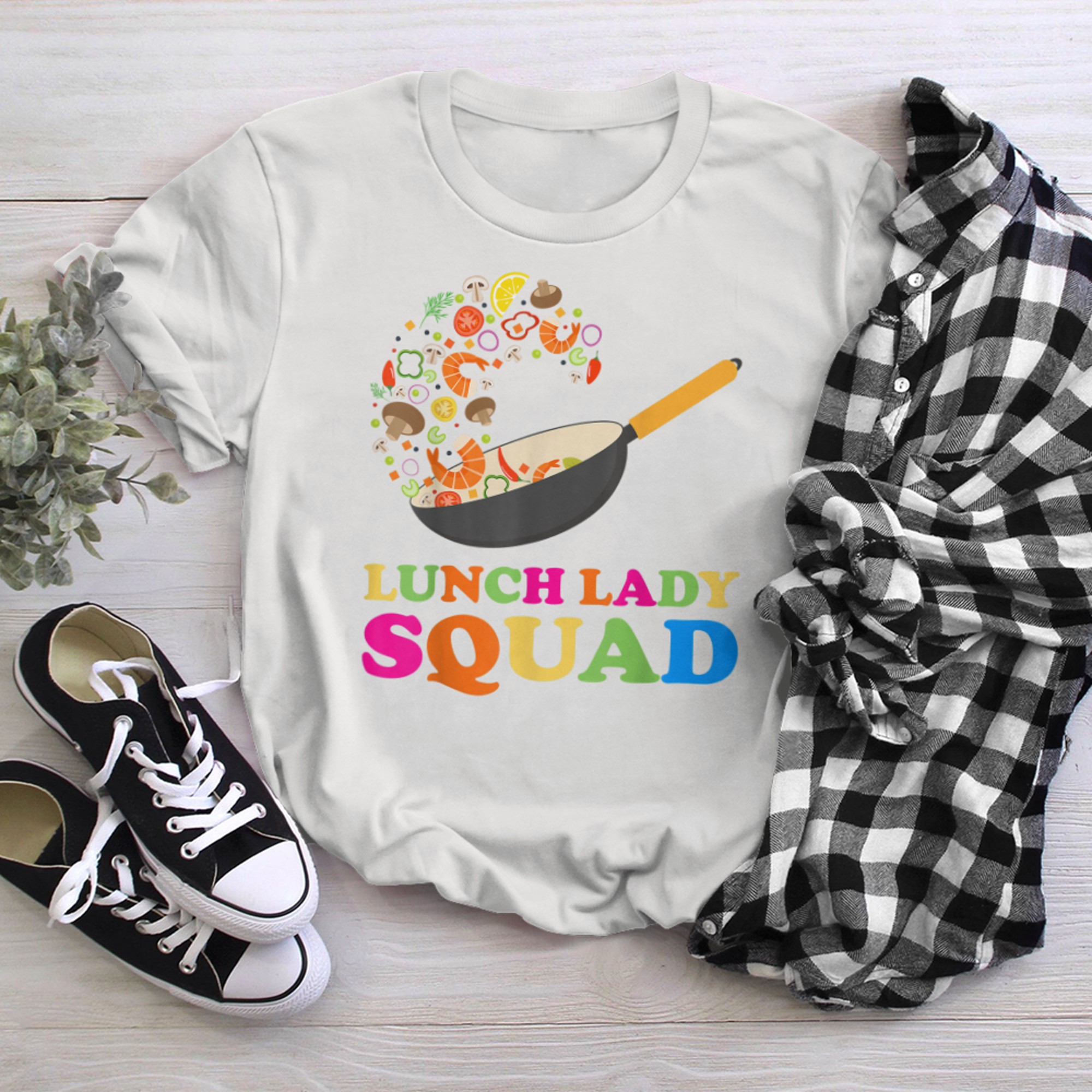 Lunch Lady Cafeteria Crew Squad School Lunch Ladies Squad (4) t-shirt White