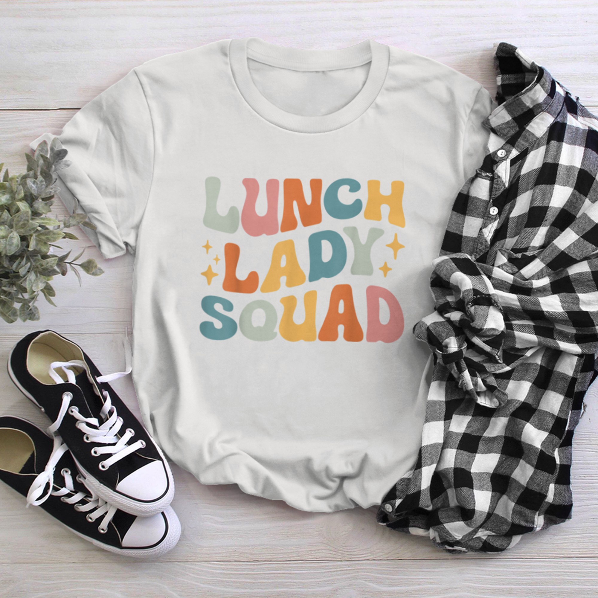 Lunch Lady Squad - Retro Lunch Ladies Rock Cafeteria Crew (1) t-shirt White