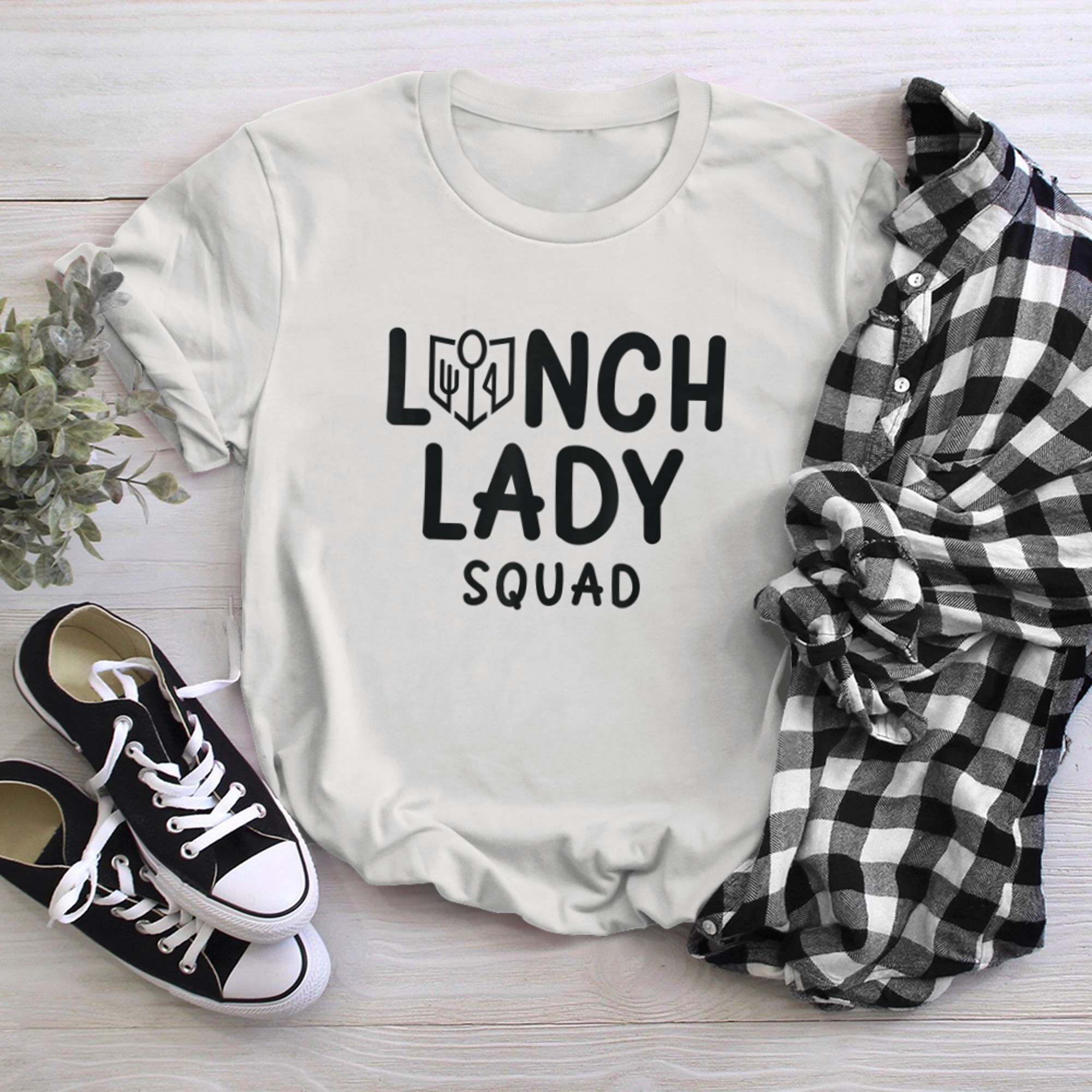 Lunch Lady Squad I Lunch Ladies Rock Teacher Cafeteria Crew t-shirt White