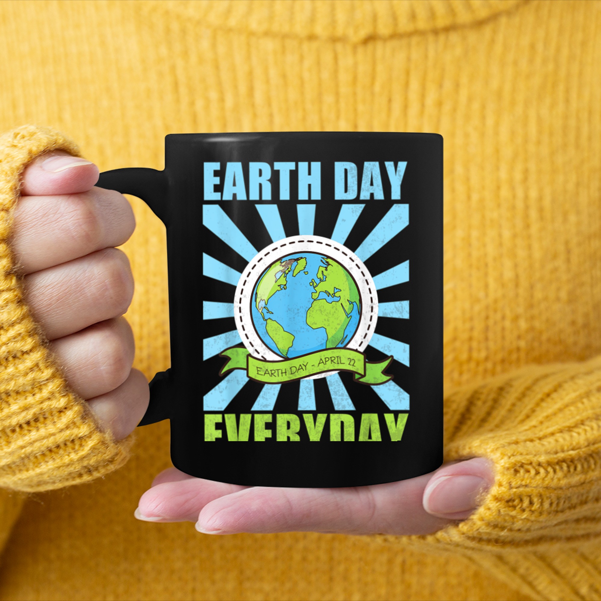 Planet Anniversary Earth Day Everyday Earth Day Love Earth (1) mug black