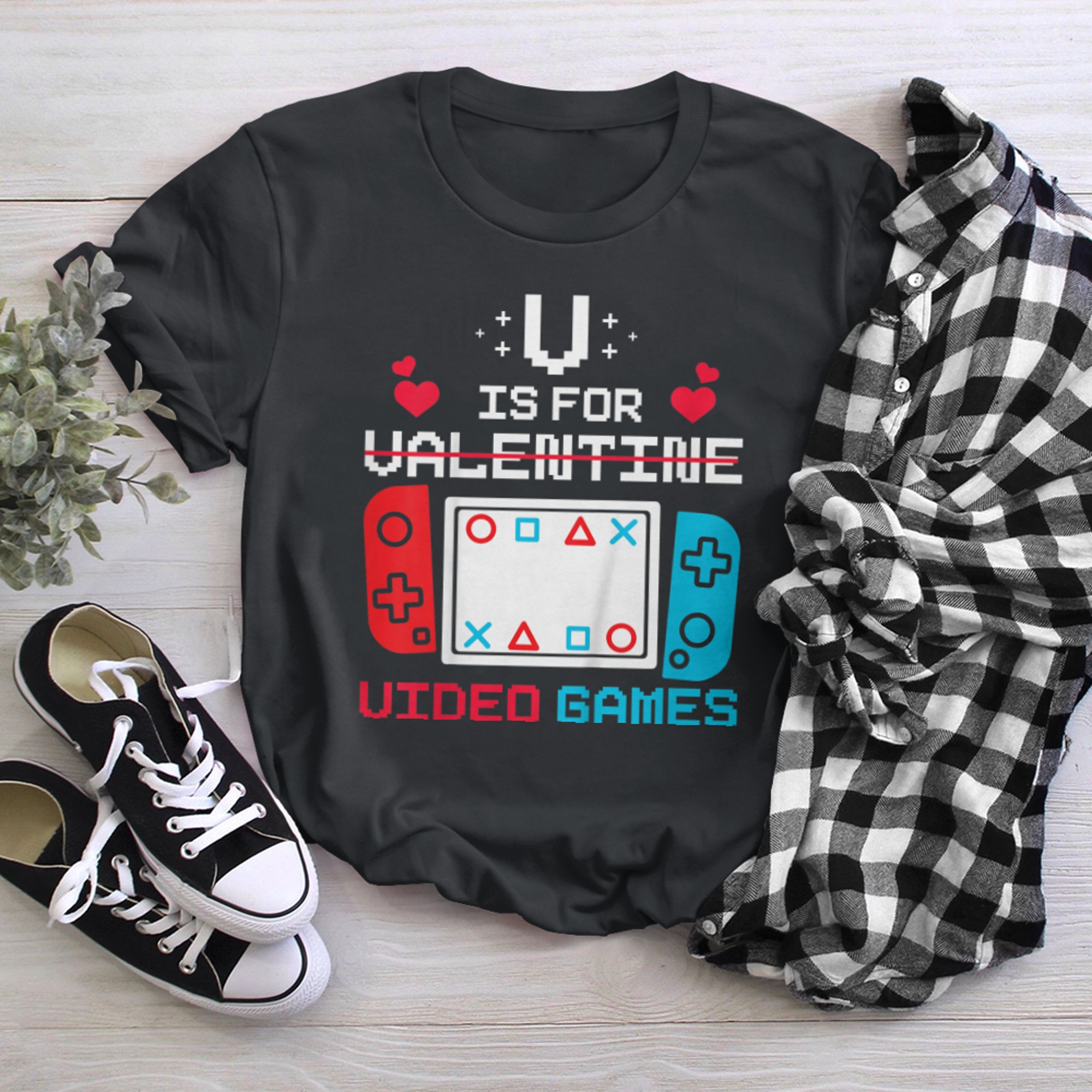 Kids Funny Video Game Valentines Day Video Game Lover Kids t-shirt black