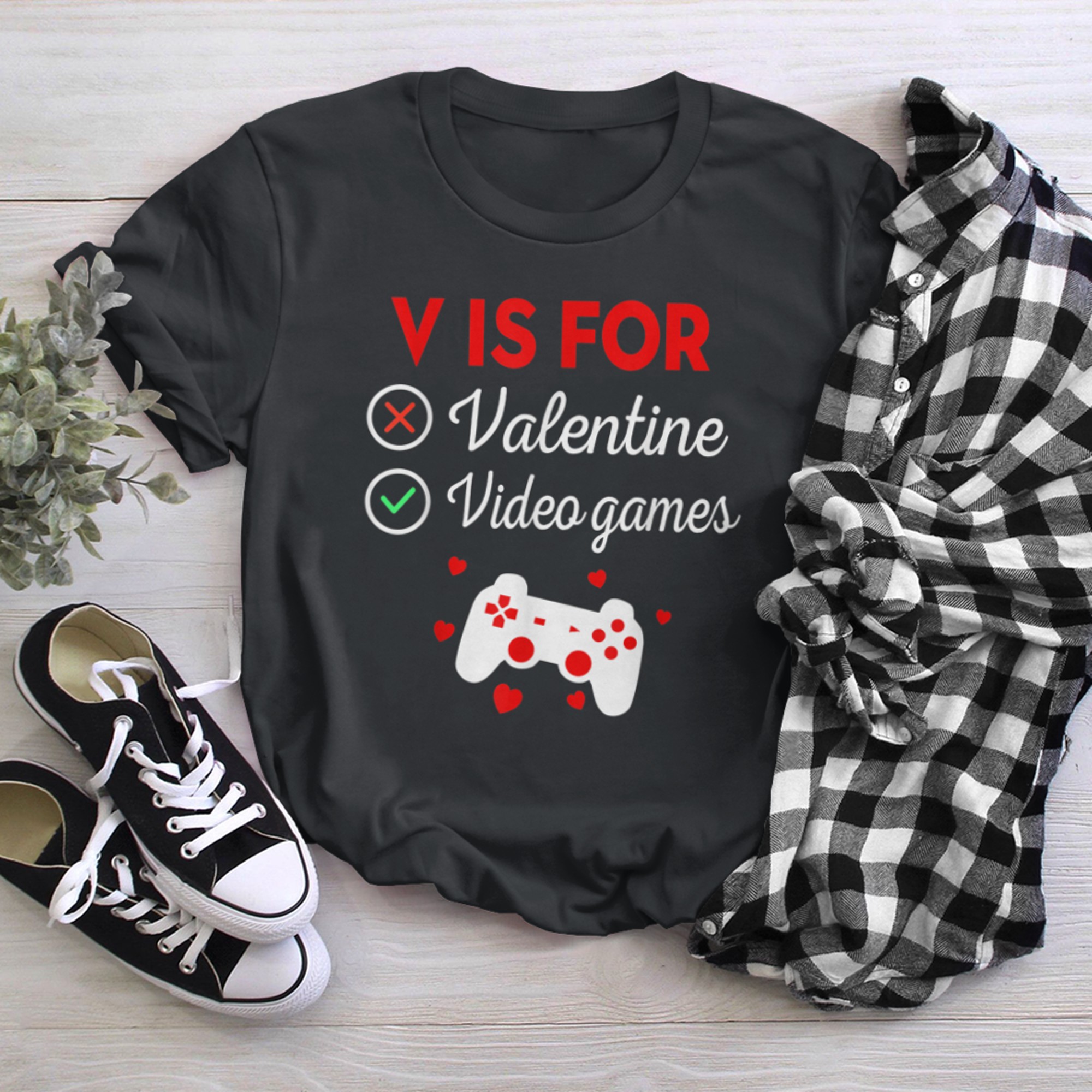 V Is For Video Games Funny Valentines Day Gamer Boys Men (13) t-shirt black