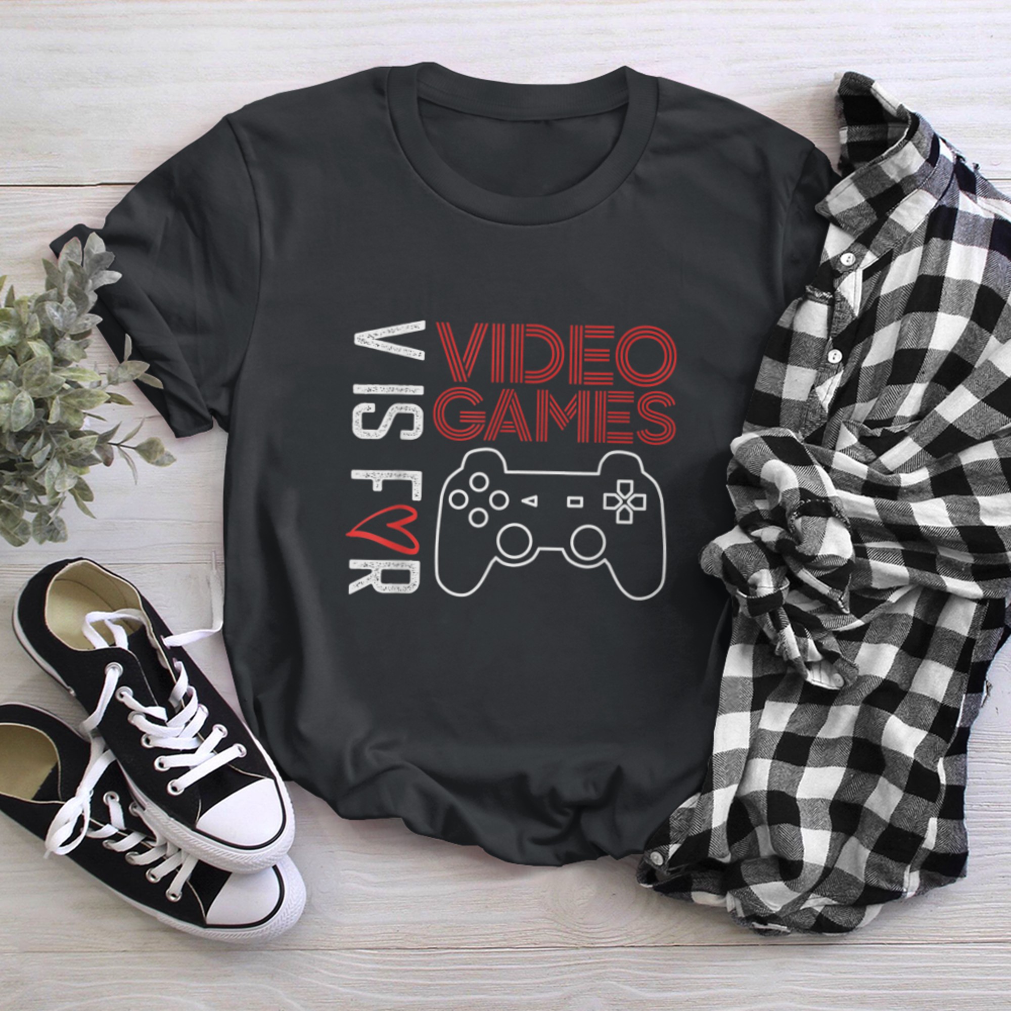 V is for Video Games Funny Valentines Day Gamer Men Boy Girl (1) t-shirt black