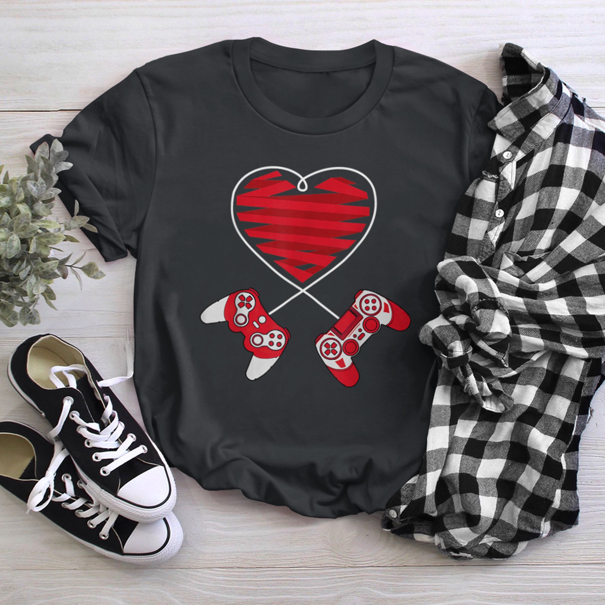 V Is For Video Games Valentines Day Funny Gamer Boys Kids (3) t-shirt black