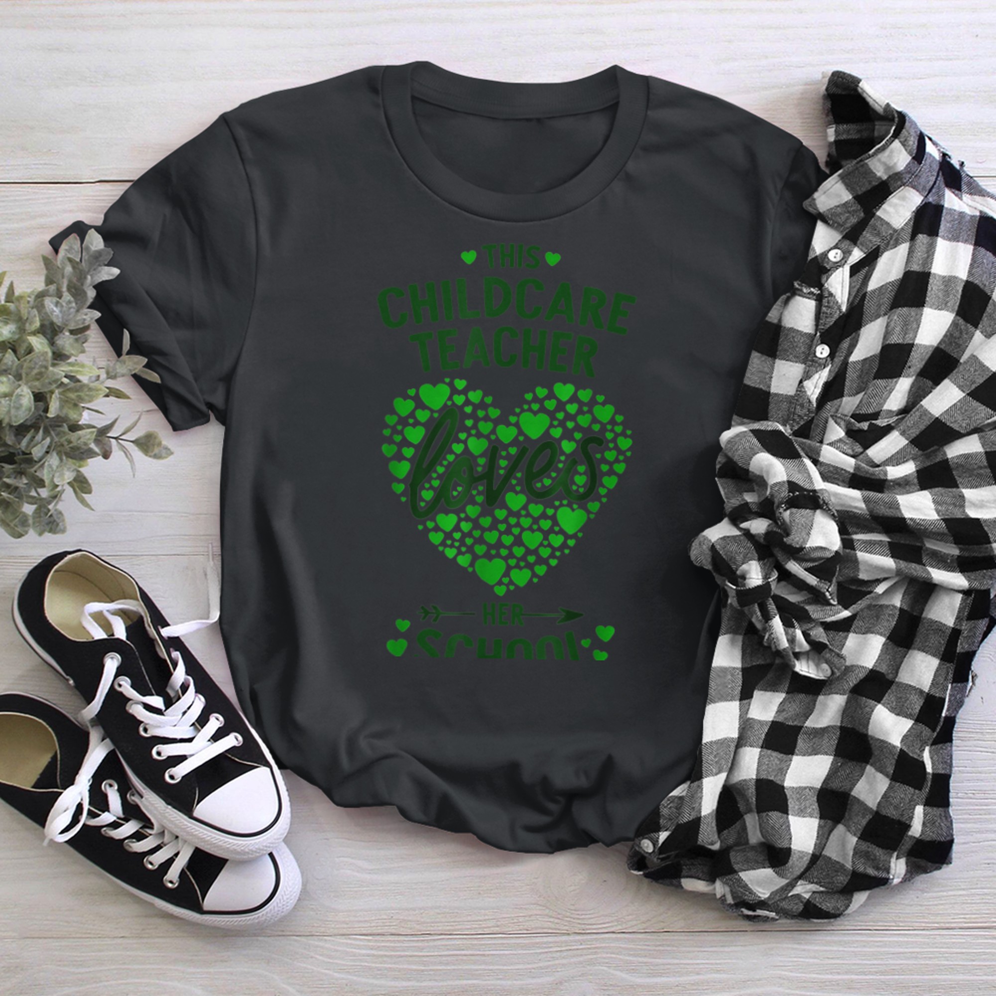 Childcare Teacher Lucky To Be A Teacher St Patrick Day One L t-shirt black