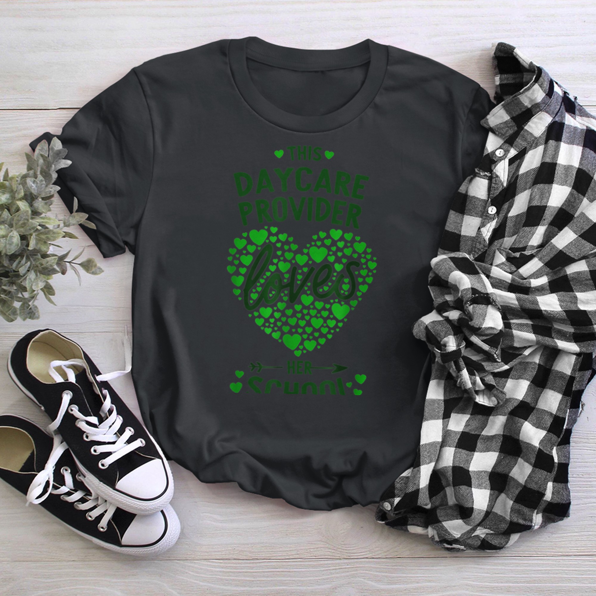 Daycare Provider Lucky To Be A Teacher St Patrick Day One Lu t-shirt black