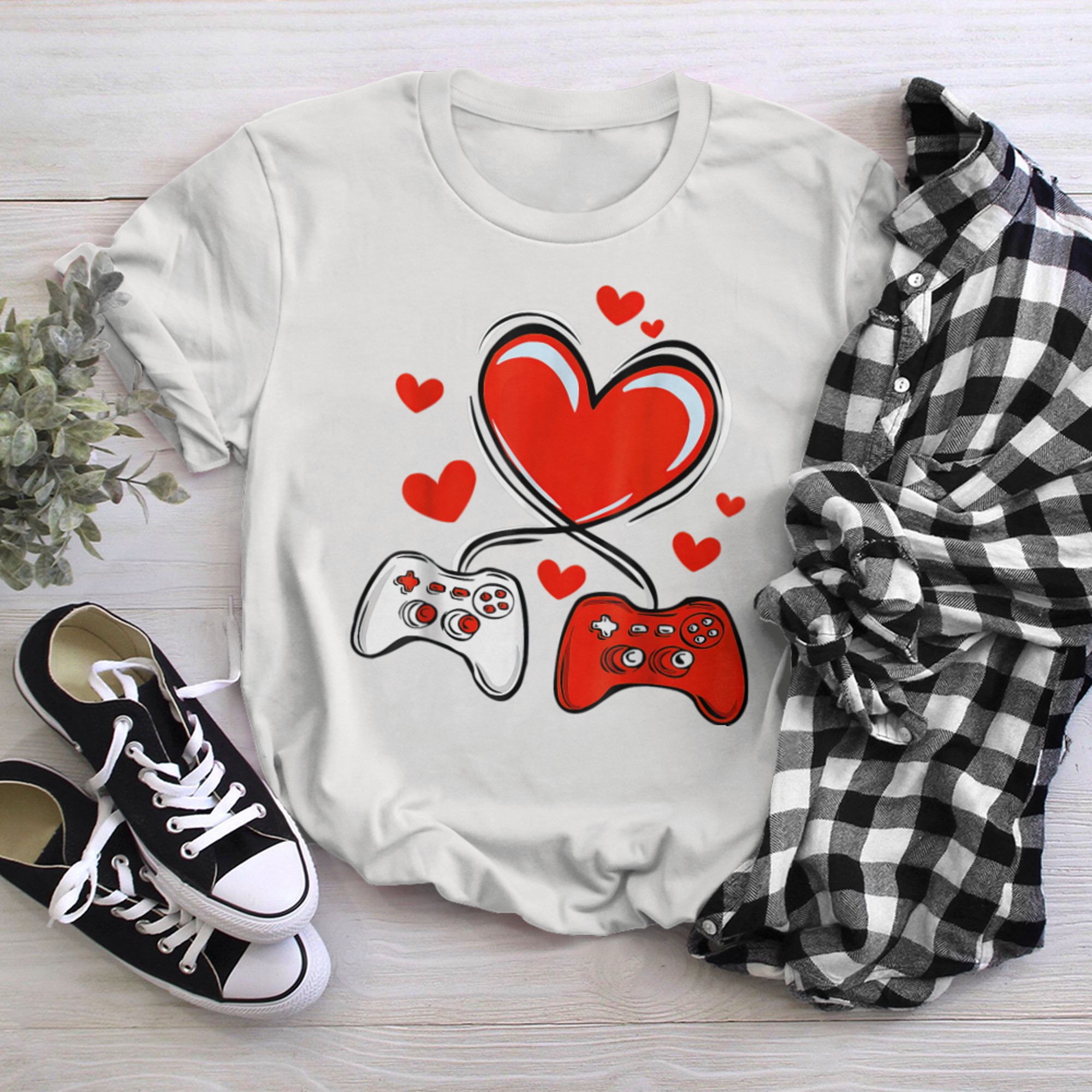 V Is For Video Games Funny Gamer For Valentines Day t-shirt white