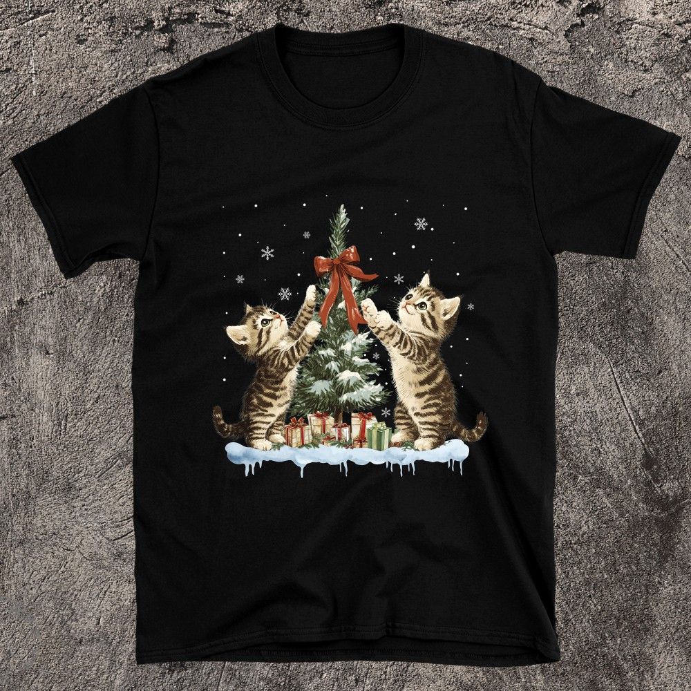 Celebrate The Holidays With Feline Fun Christmas Cat T-Shirt