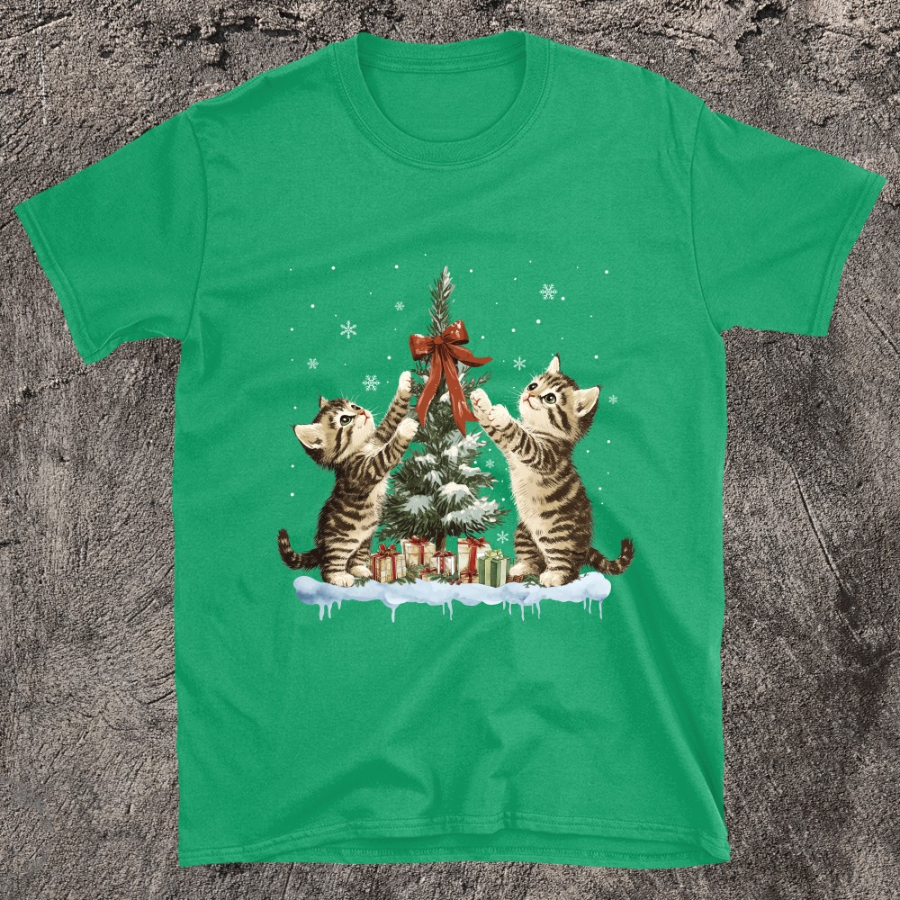 Celebrate The Holidays With Feline Fun Christmas Cat T-Shirt