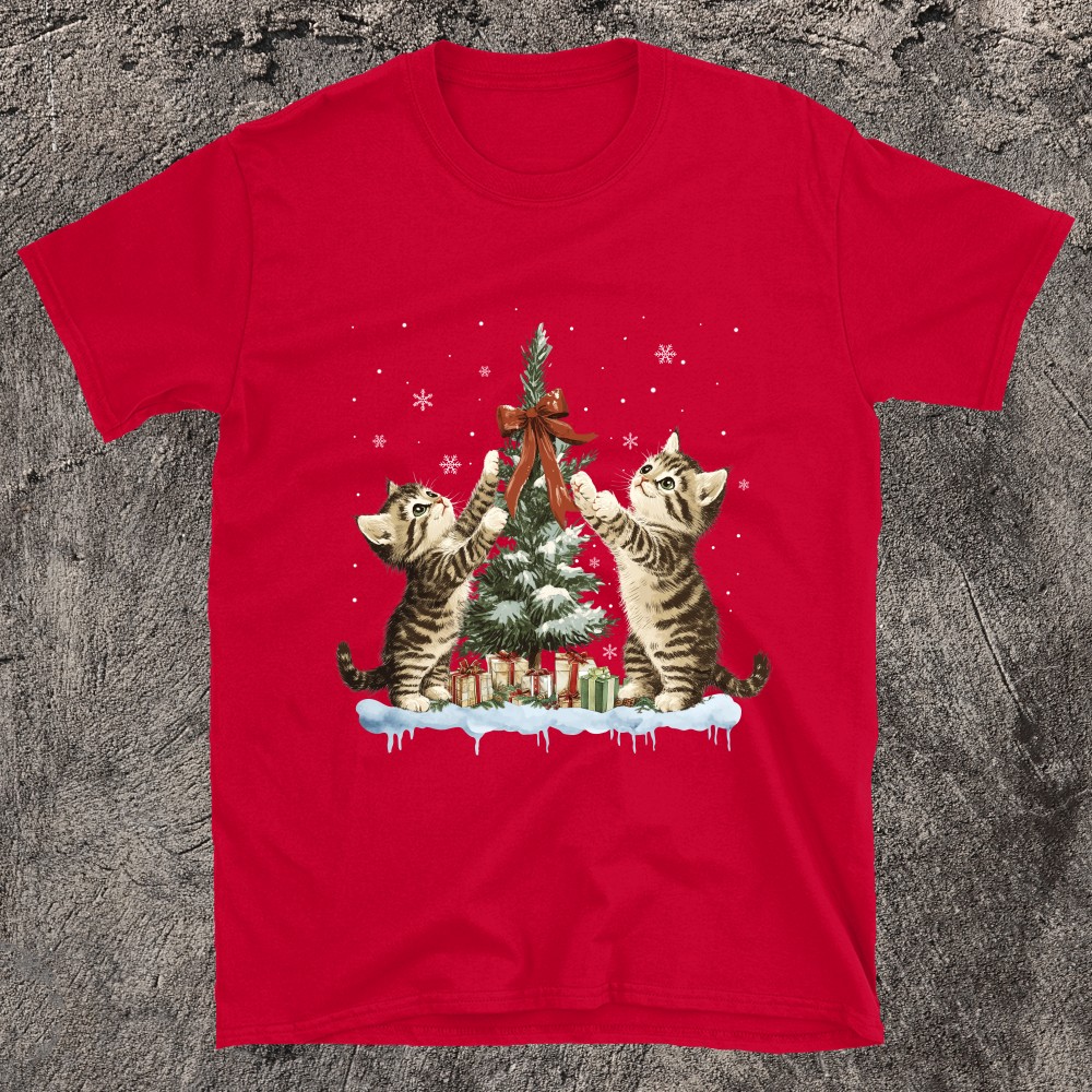 Celebrate The Holidays With Feline Fun Christmas Cat T-Shirt