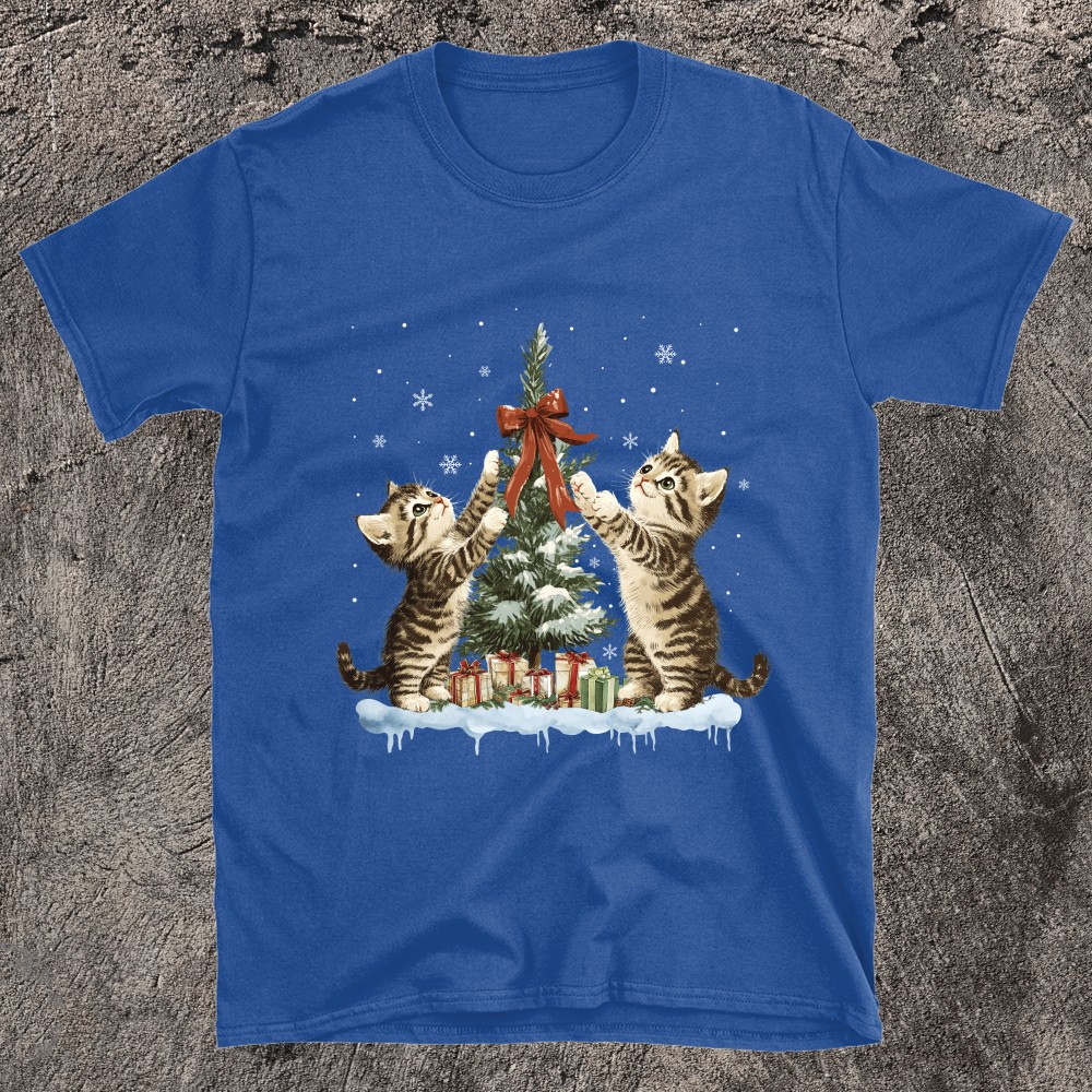 Celebrate The Holidays With Feline Fun Christmas Cat T-Shirt