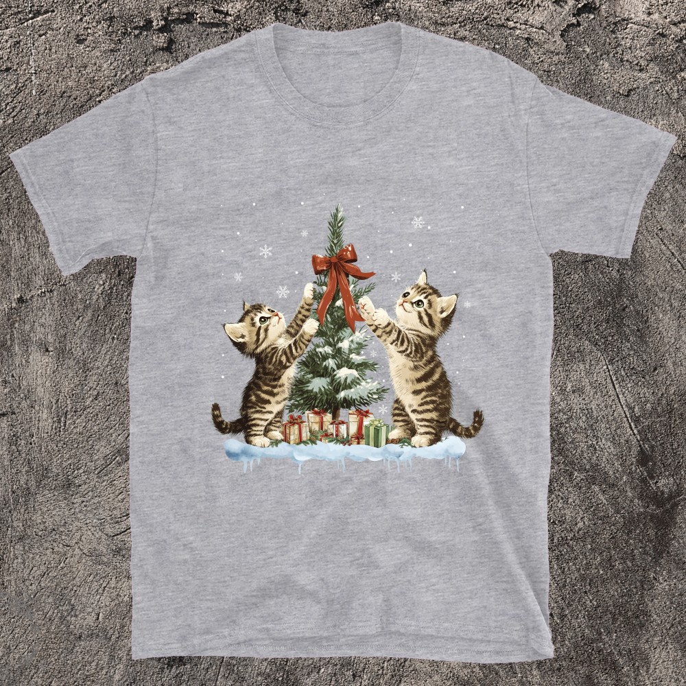 Celebrate The Holidays With Feline Fun Christmas Cat T-Shirt