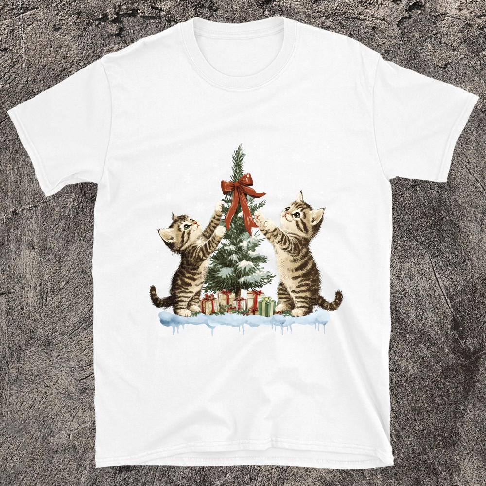 Celebrate The Holidays With Feline Fun Christmas Cat T-Shirt