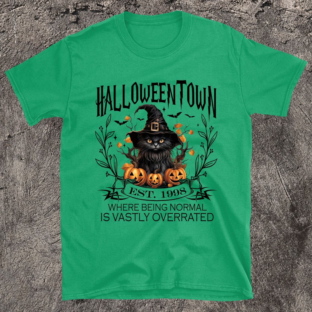 Celebrate The Magic Of Halloween Town With Our Black Cat Design Est.1998 T-Shirt