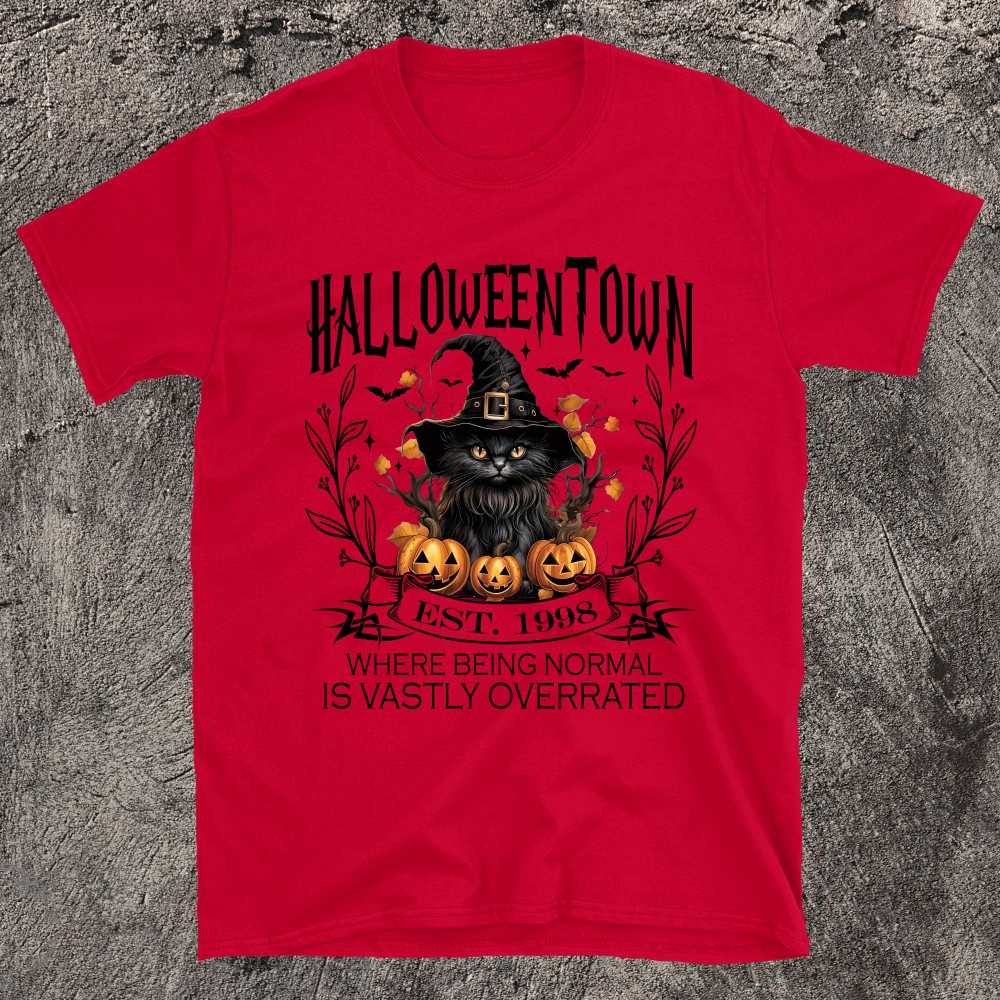 Celebrate The Magic Of Halloween Town With Our Black Cat Design Est.1998 T-Shirt