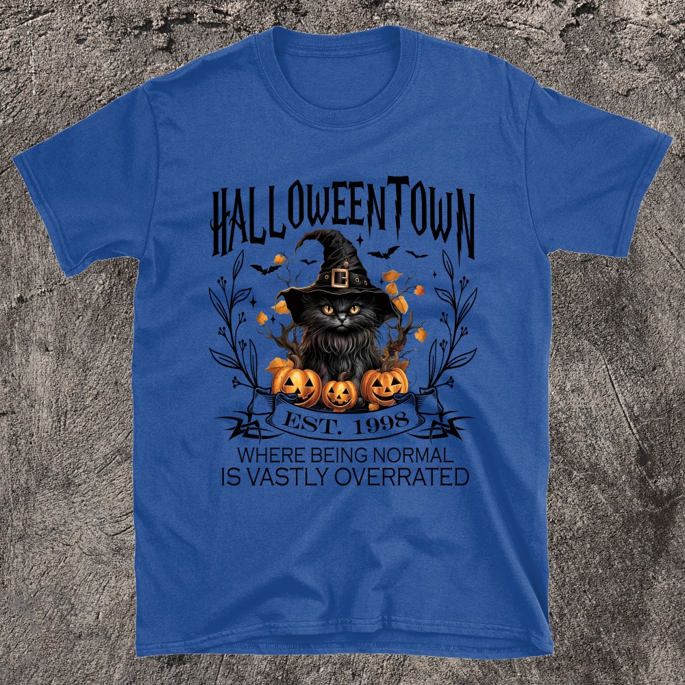 Celebrate The Magic Of Halloween Town With Our Black Cat Design Est.1998 T-Shirt