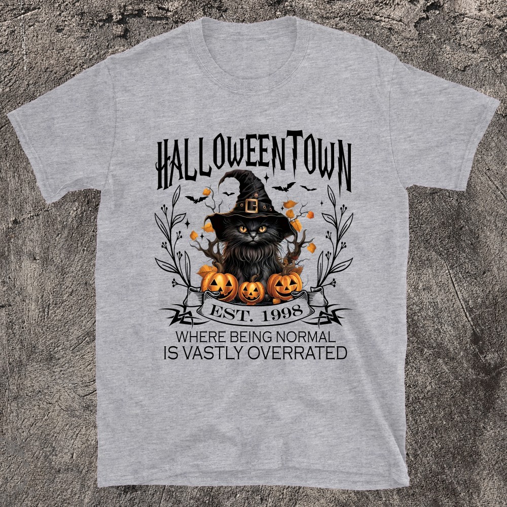 Celebrate The Magic Of Halloween Town With Our Black Cat Design Est.1998 T-Shirt