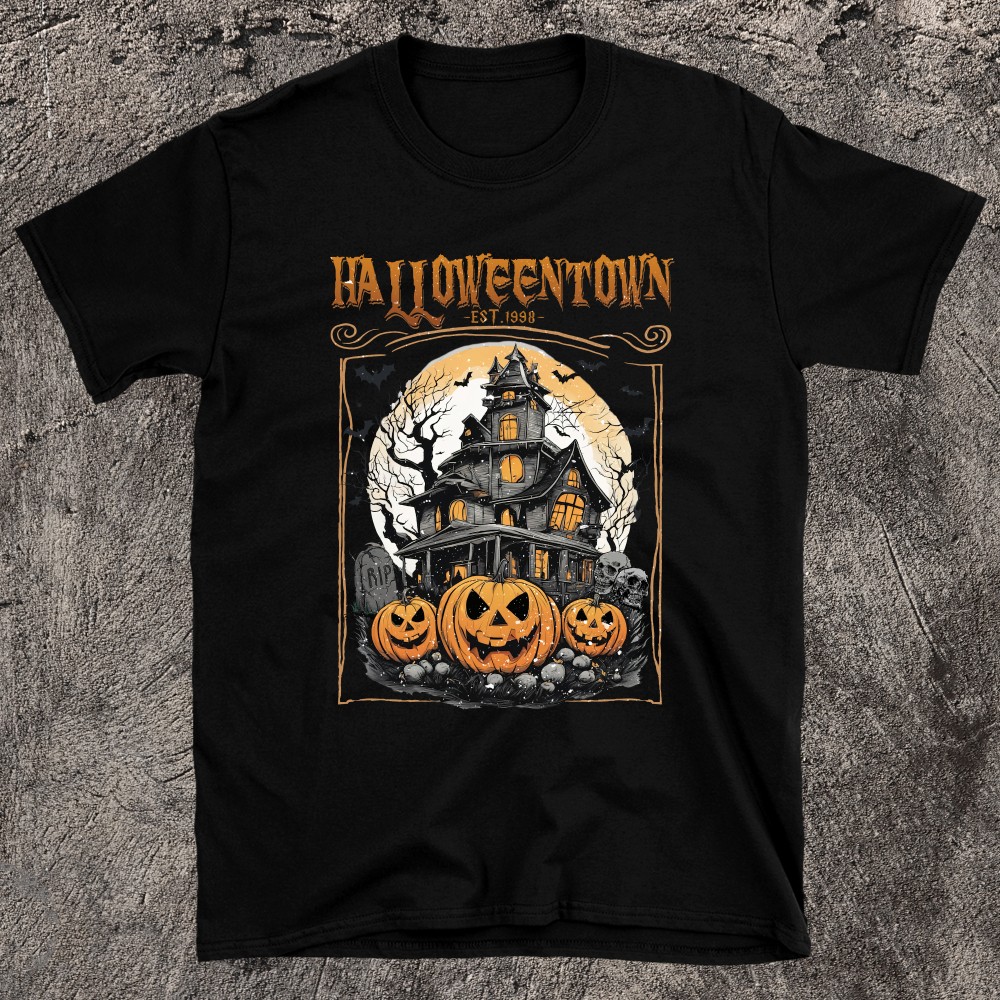 Charming and Spooky Vibes Halloween Town T-Shirt