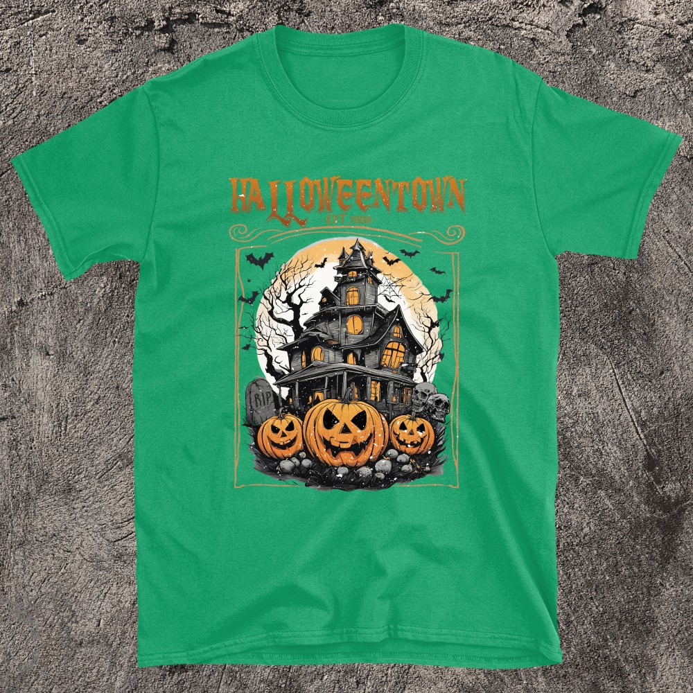 Charming and Spooky Vibes Halloween Town T-Shirt