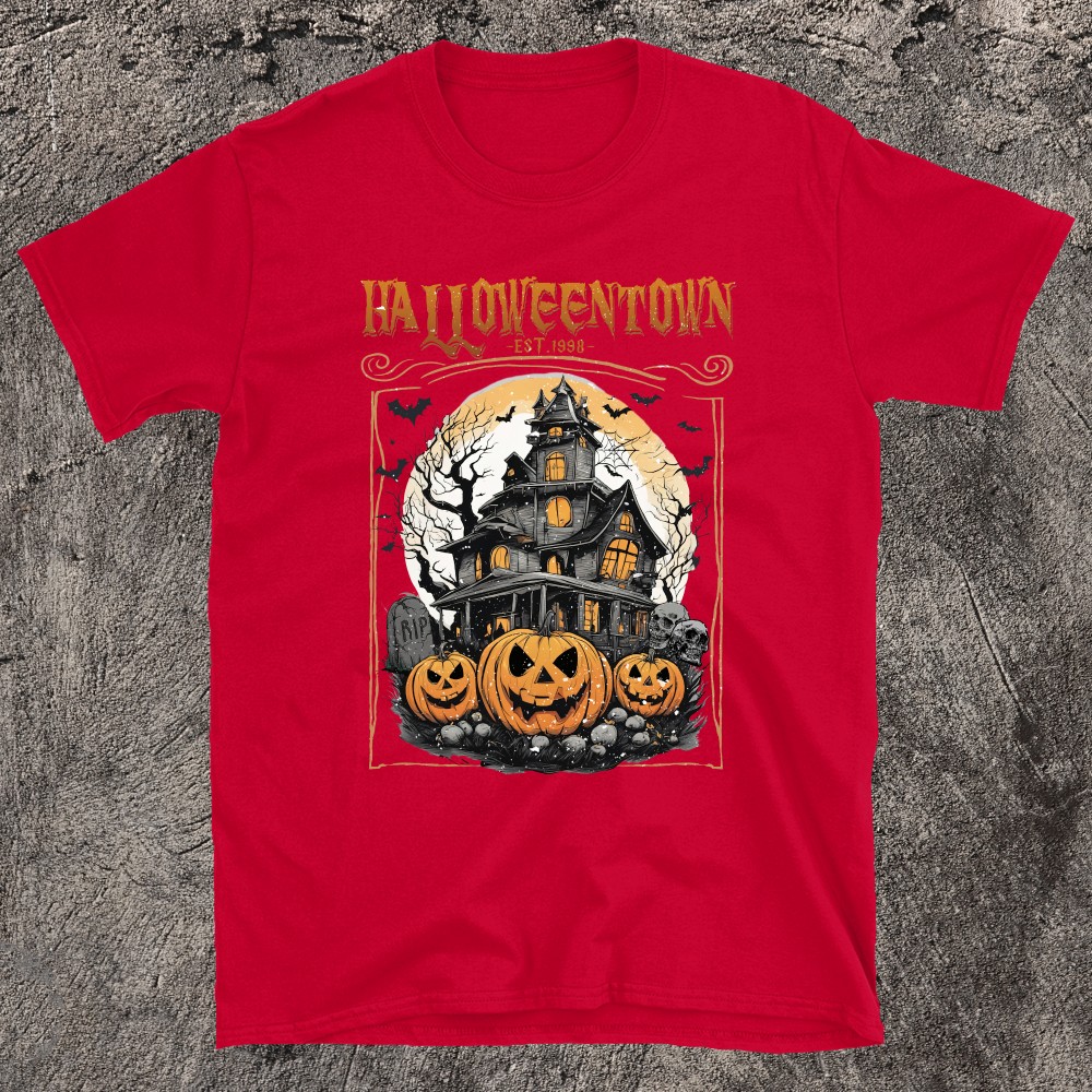 Charming and Spooky Vibes Halloween Town T-Shirt