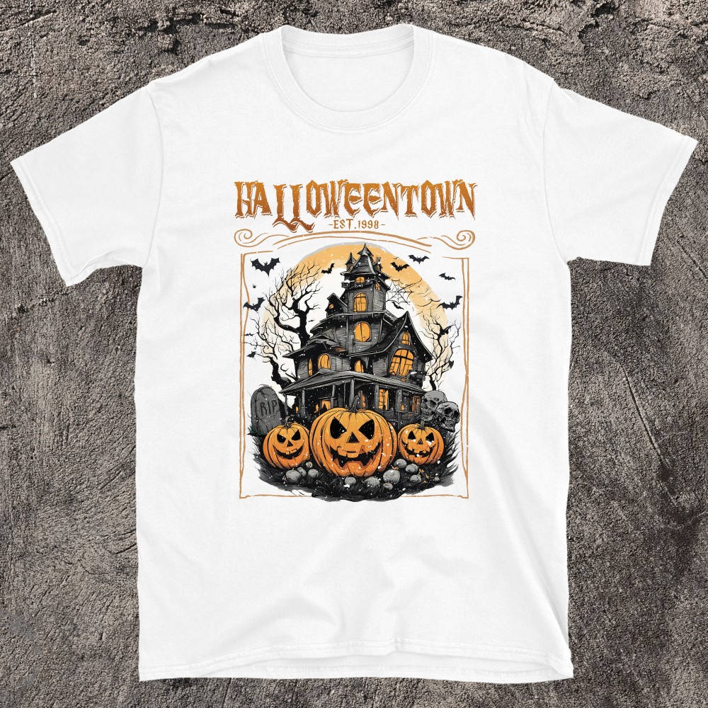 Charming and Spooky Vibes Halloween Town T-Shirt