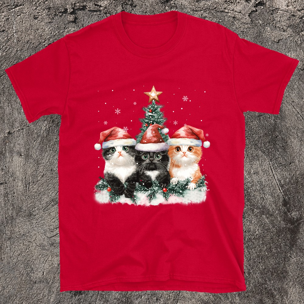 Perfect For Cat Lovers Festive Christmas Cat T-Shirt