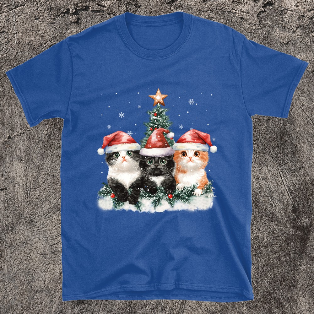 Perfect For Cat Lovers Festive Christmas Cat T-Shirt