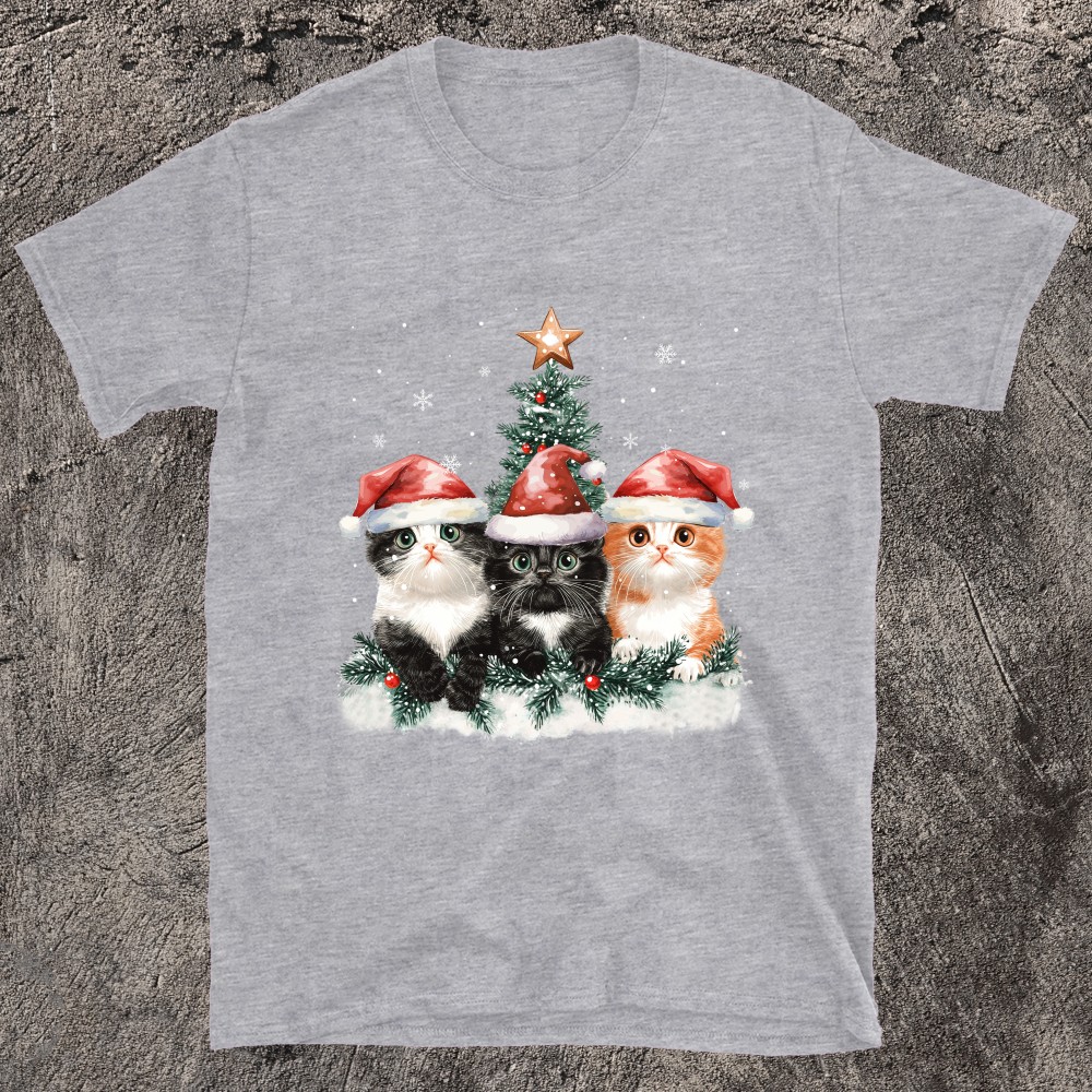 Perfect For Cat Lovers Festive Christmas Cat T-Shirt