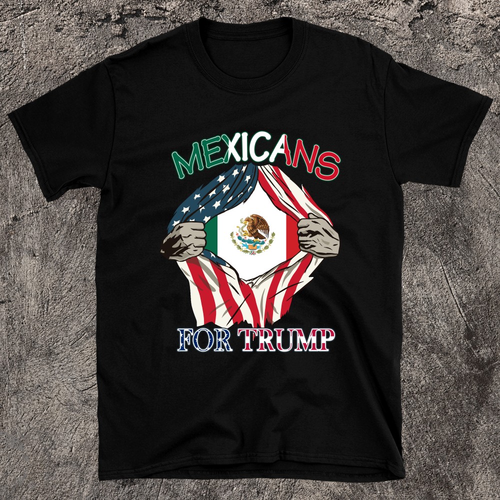 Mexicans For Trump Mexico Usa Friendship Flag T-shirt