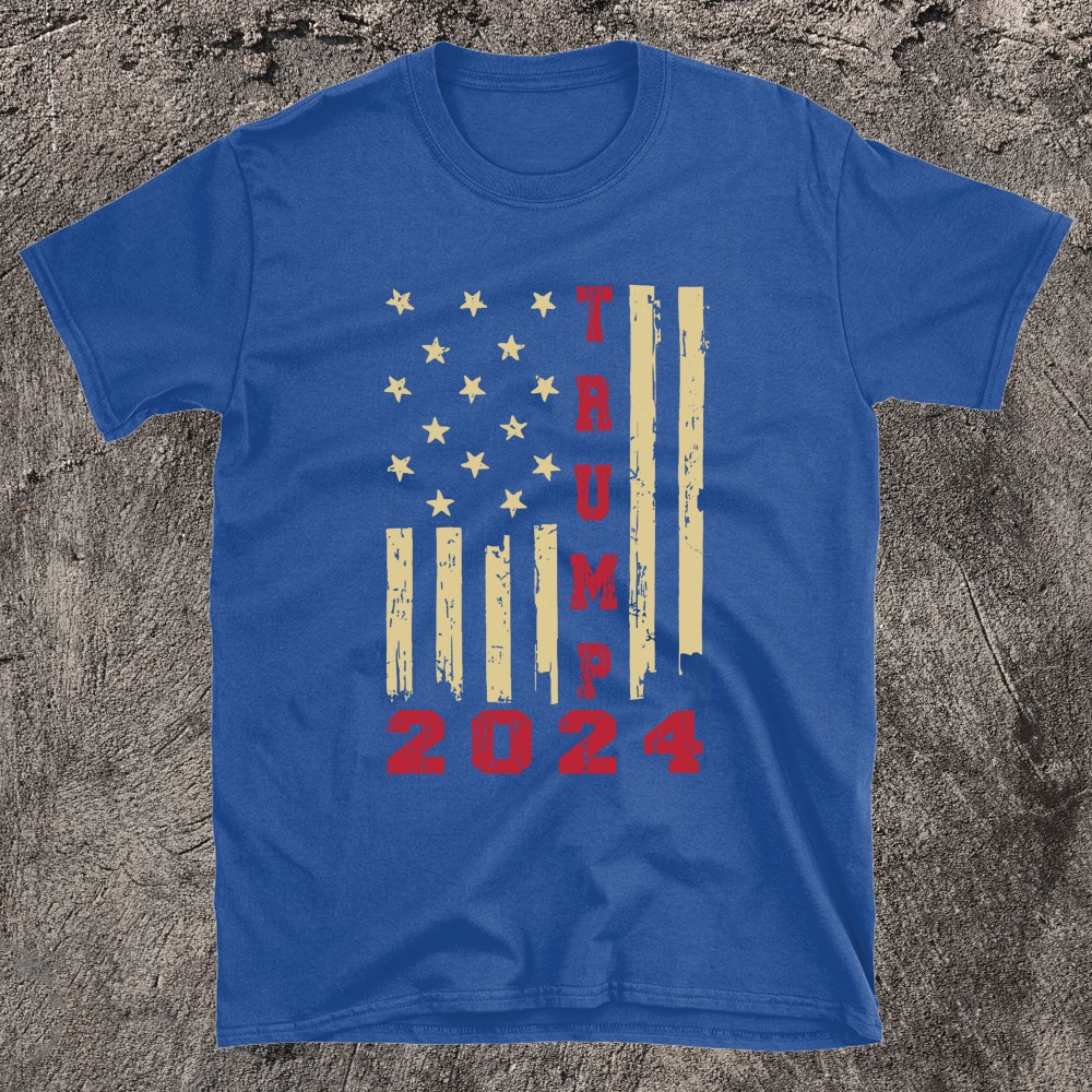 Vintage American Flag Design Trump 2024 T-shirt