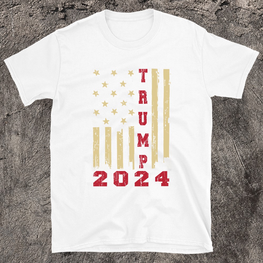 Vintage American Flag Design Trump 2024 T-shirt